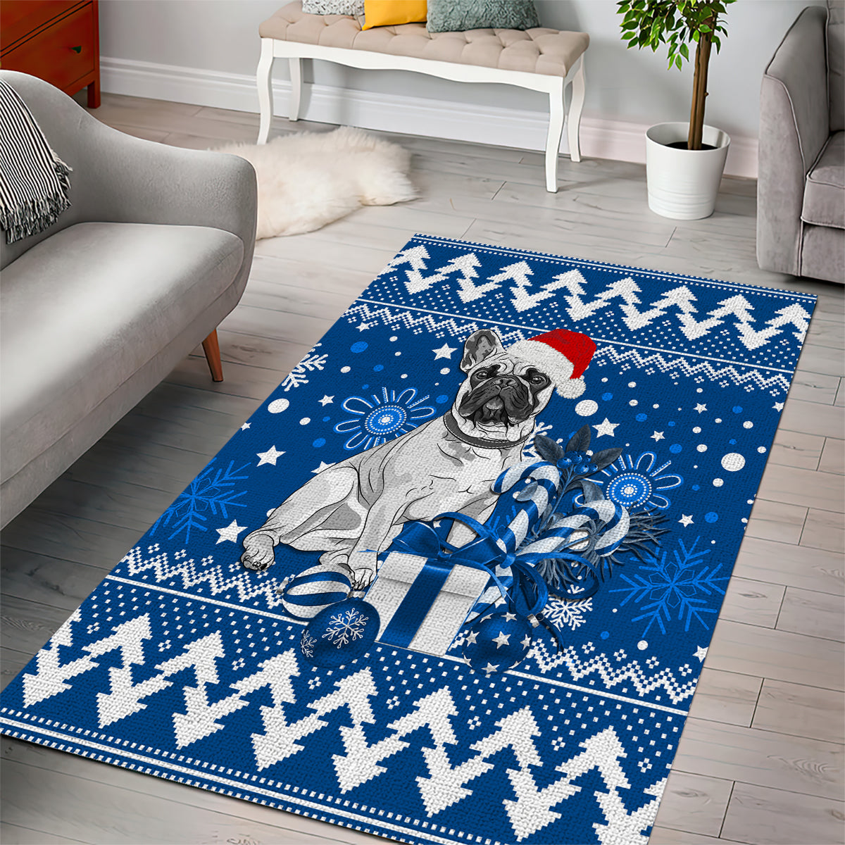 Bulldogs Rugby Area Rug Christmas Vibe 2023 - Vibe Hoodie Shop