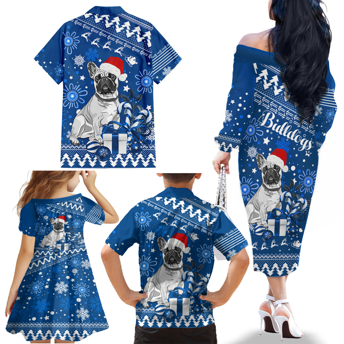 bulldogs-rugby-family-matching-off-shoulder-long-sleeve-dress-and-hawaiian-shirt-christmas-vibe-2023