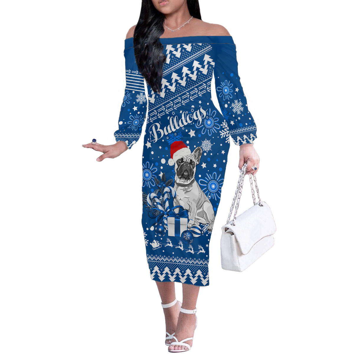 bulldogs-rugby-family-matching-off-shoulder-long-sleeve-dress-and-hawaiian-shirt-christmas-vibe-2023