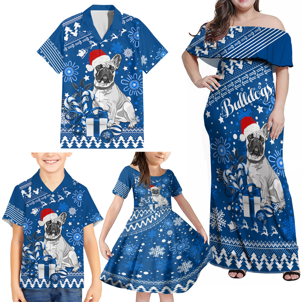 bulldogs-rugby-family-matching-off-shoulder-maxi-dress-and-hawaiian-shirt-christmas-vibe-2023