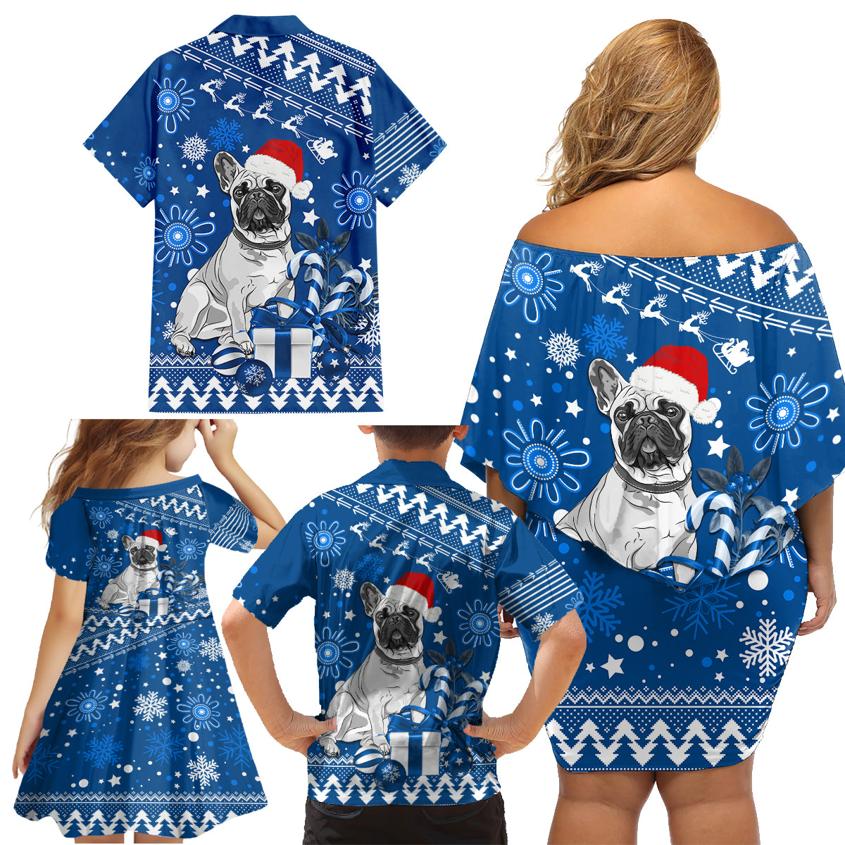 bulldogs-rugby-family-matching-off-shoulder-short-dress-and-hawaiian-shirt-christmas-vibe-2023