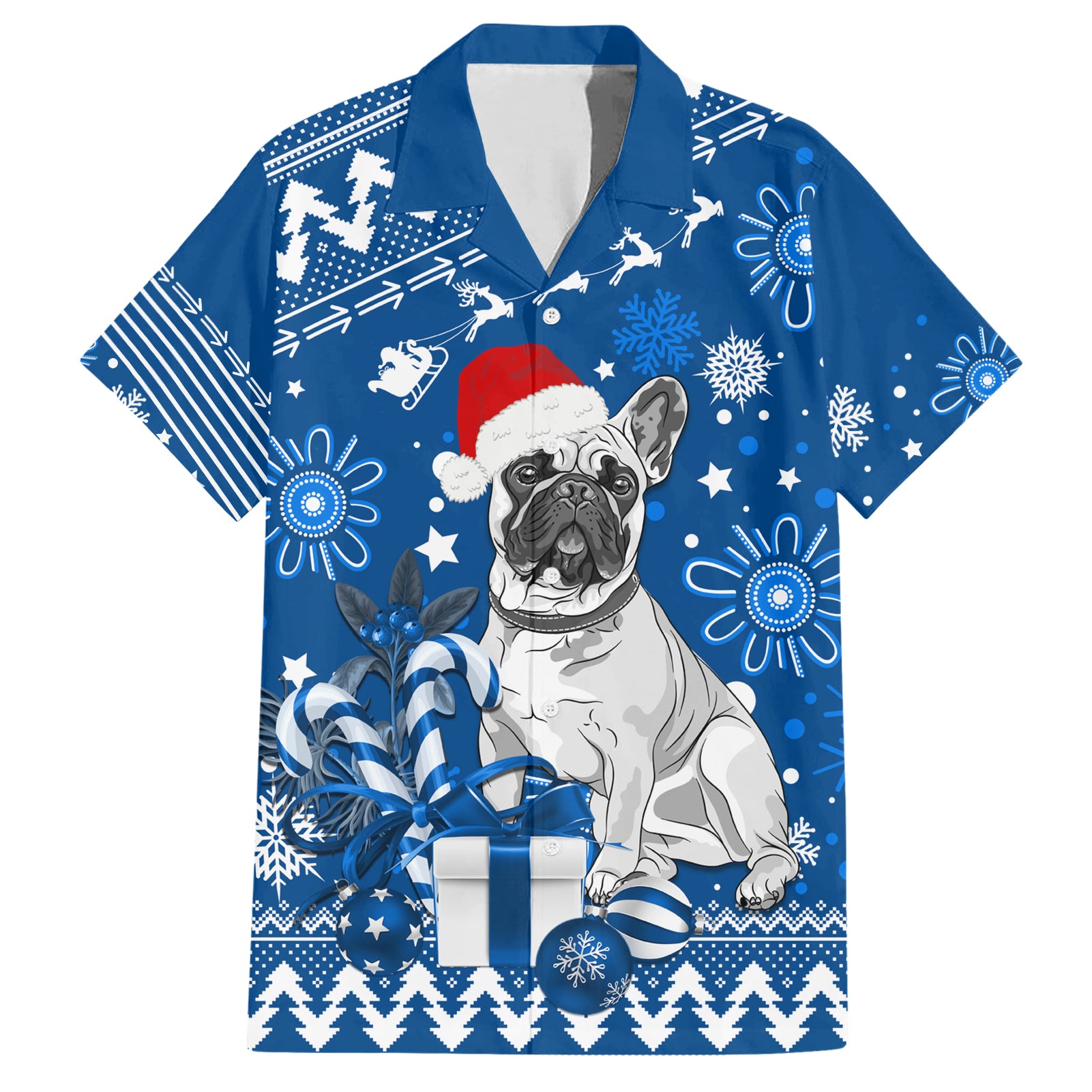 bulldogs-rugby-family-matching-short-sleeve-bodycon-dress-and-hawaiian-shirt-christmas-vibe-2023