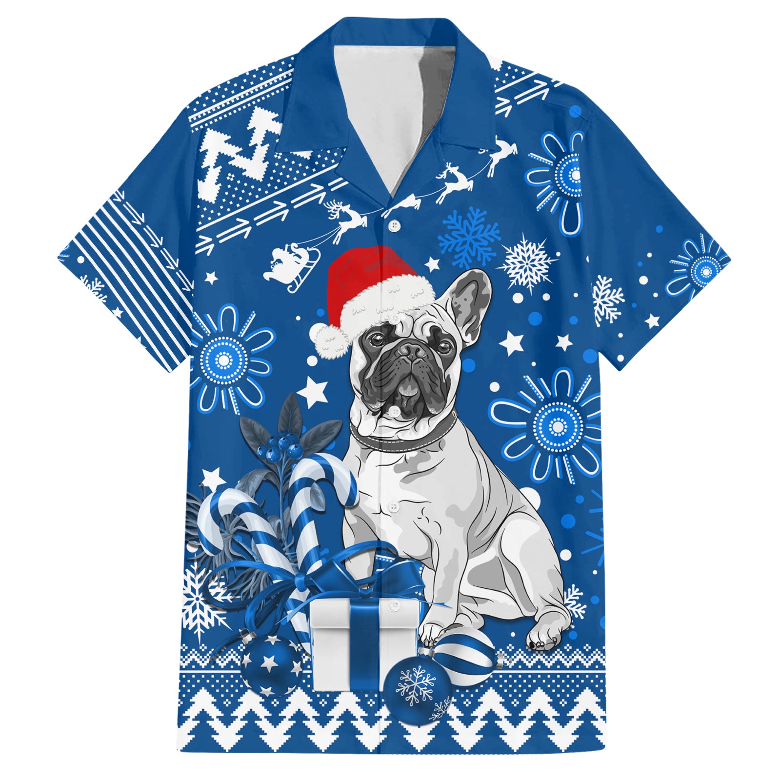 Bulldogs Rugby Hawaiian Shirt Christmas Vibe 2023 - Vibe Hoodie Shop