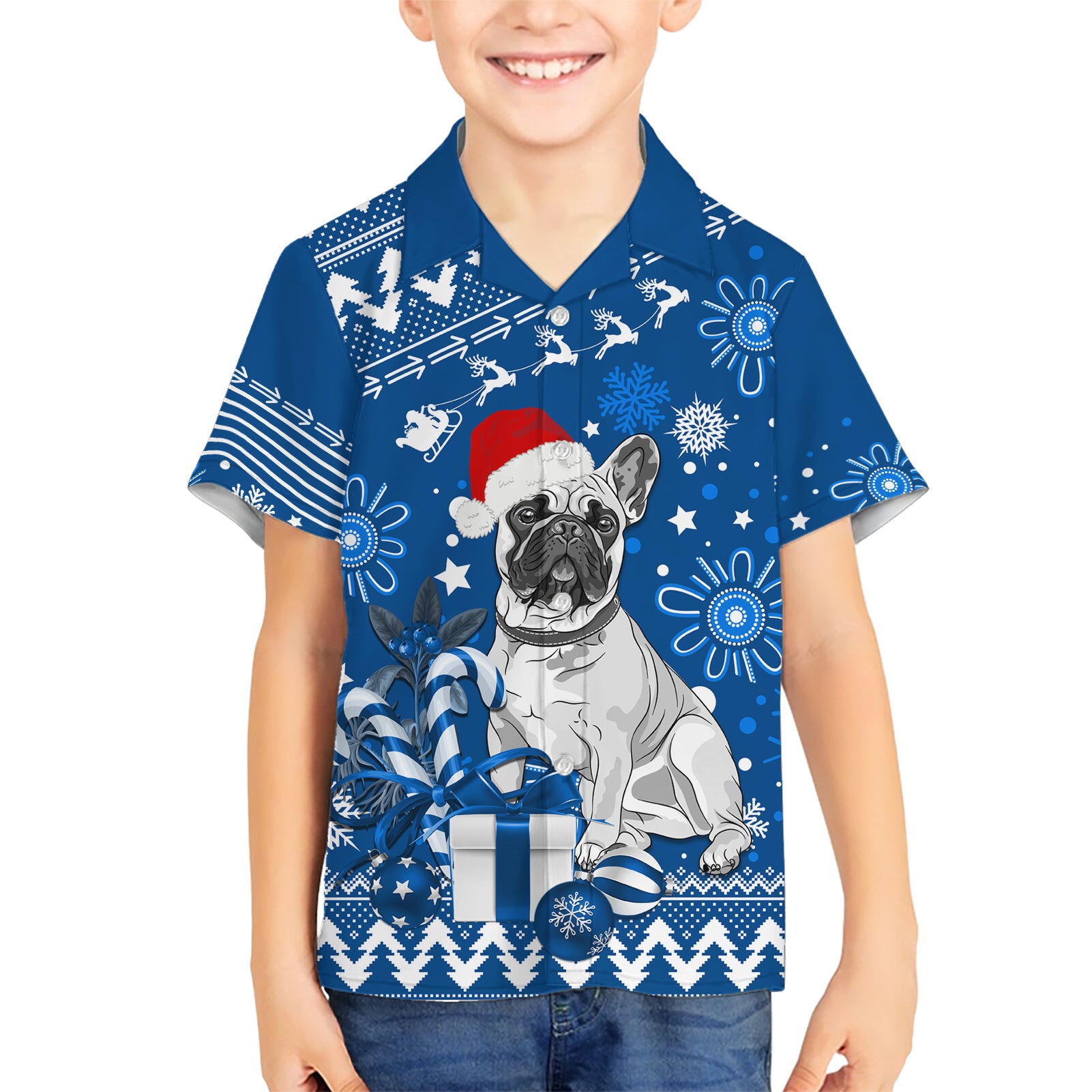 Bulldogs Rugby Hawaiian Shirt Christmas Vibe 2023 - Vibe Hoodie Shop