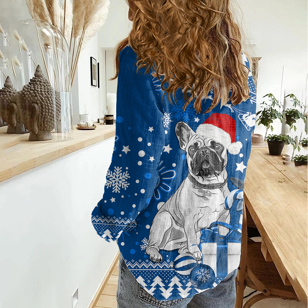 Bulldogs Rugby Women Casual Shirt Christmas Vibe 2023 - Vibe Hoodie Shop