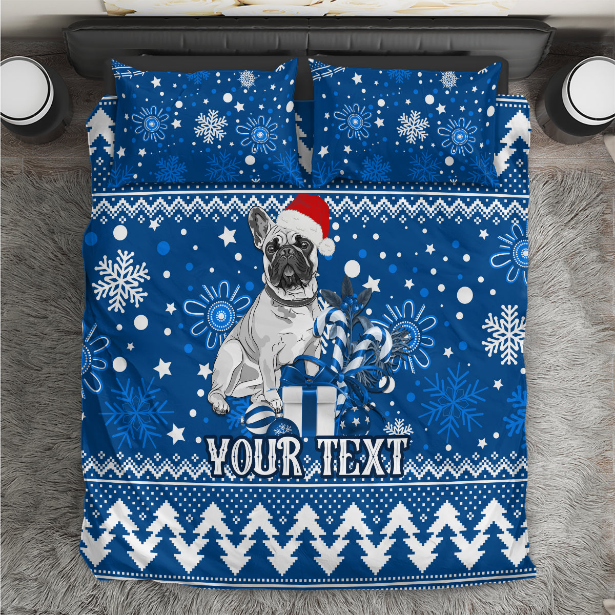 Custom Bulldogs Rugby Bedding Set Christmas Vibe 2023 - Vibe Hoodie Shop