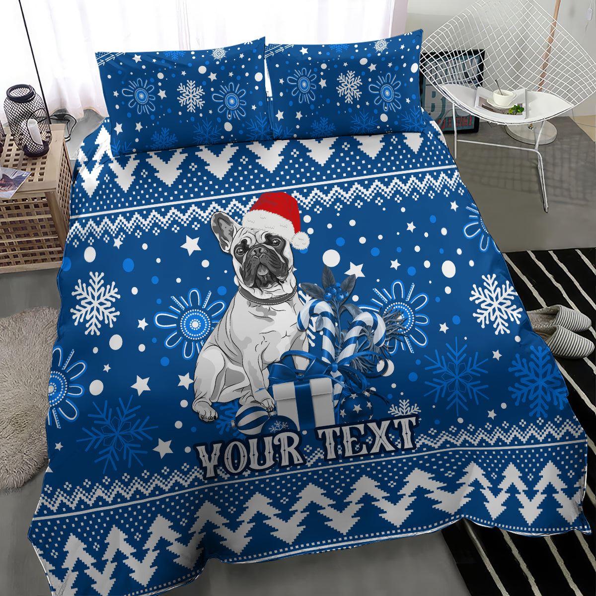 Custom Bulldogs Rugby Bedding Set Christmas Vibe 2023 - Vibe Hoodie Shop
