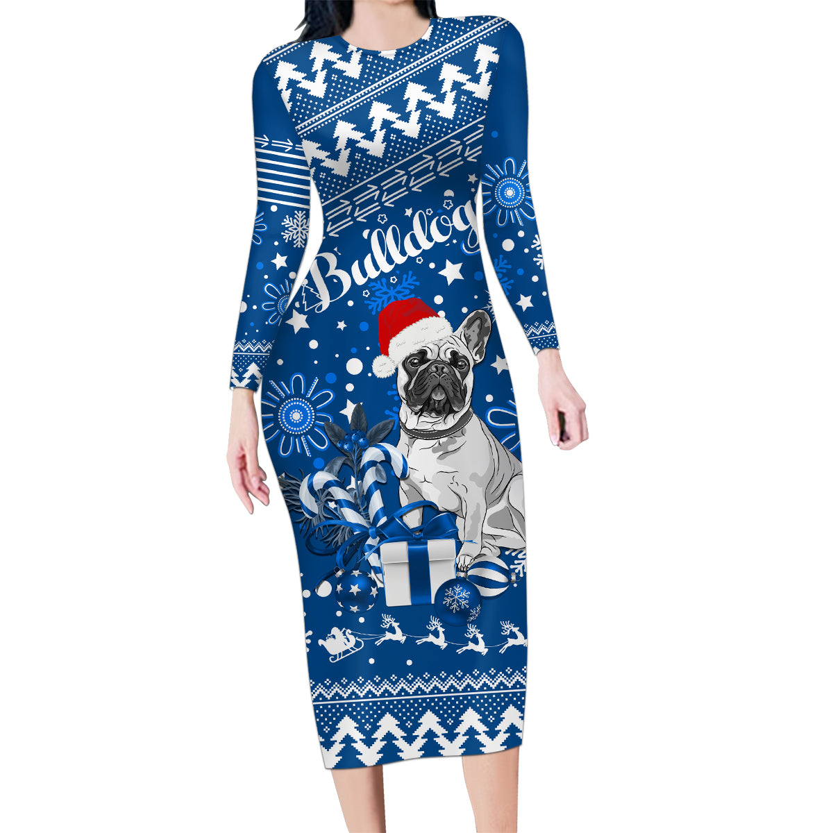 custom-bulldogs-rugby-family-matching-long-sleeve-bodycon-dress-and-hawaiian-shirt-christmas-vibe-2023