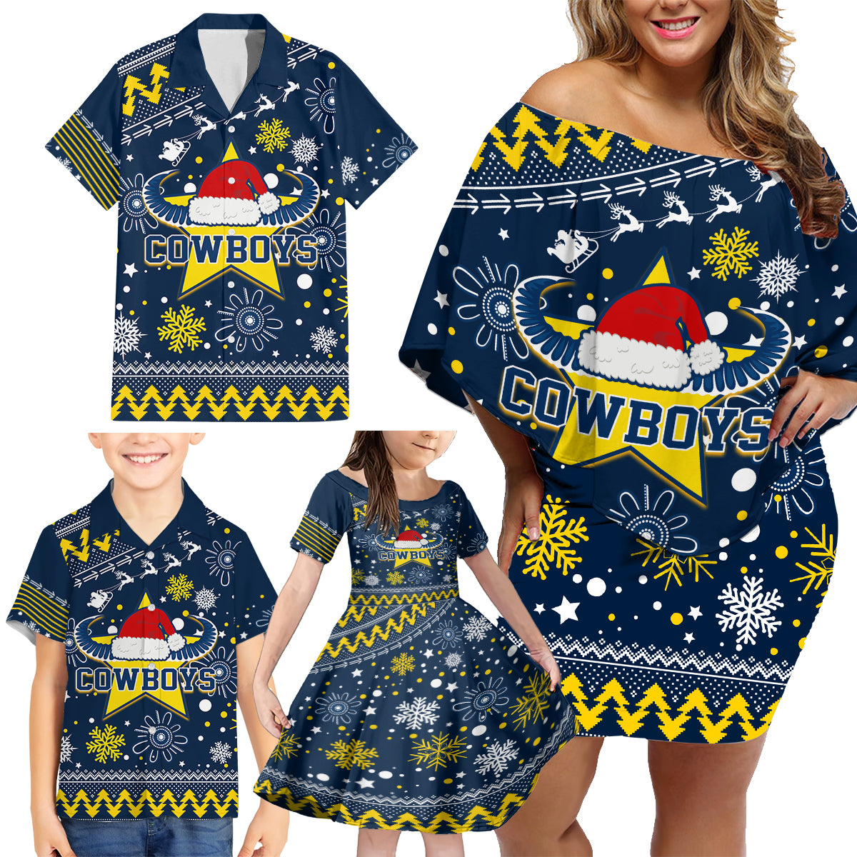 cowboys-rugby-family-matching-off-shoulder-short-dress-and-hawaiian-shirt-born-tough-bred-proud-christmas-vibe-2023