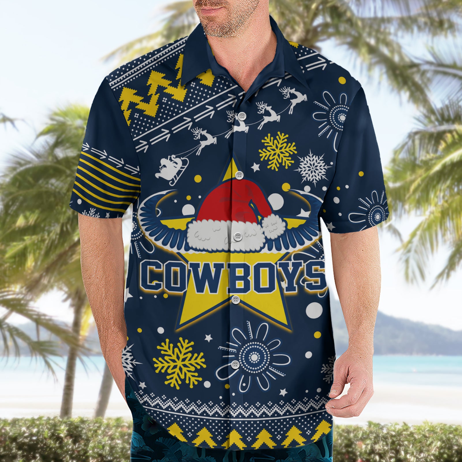 Cowboys Rugby Hawaiian Shirt Born Tough Bred Proud Christmas Vibe 2023 - Vibe Hoodie Shop