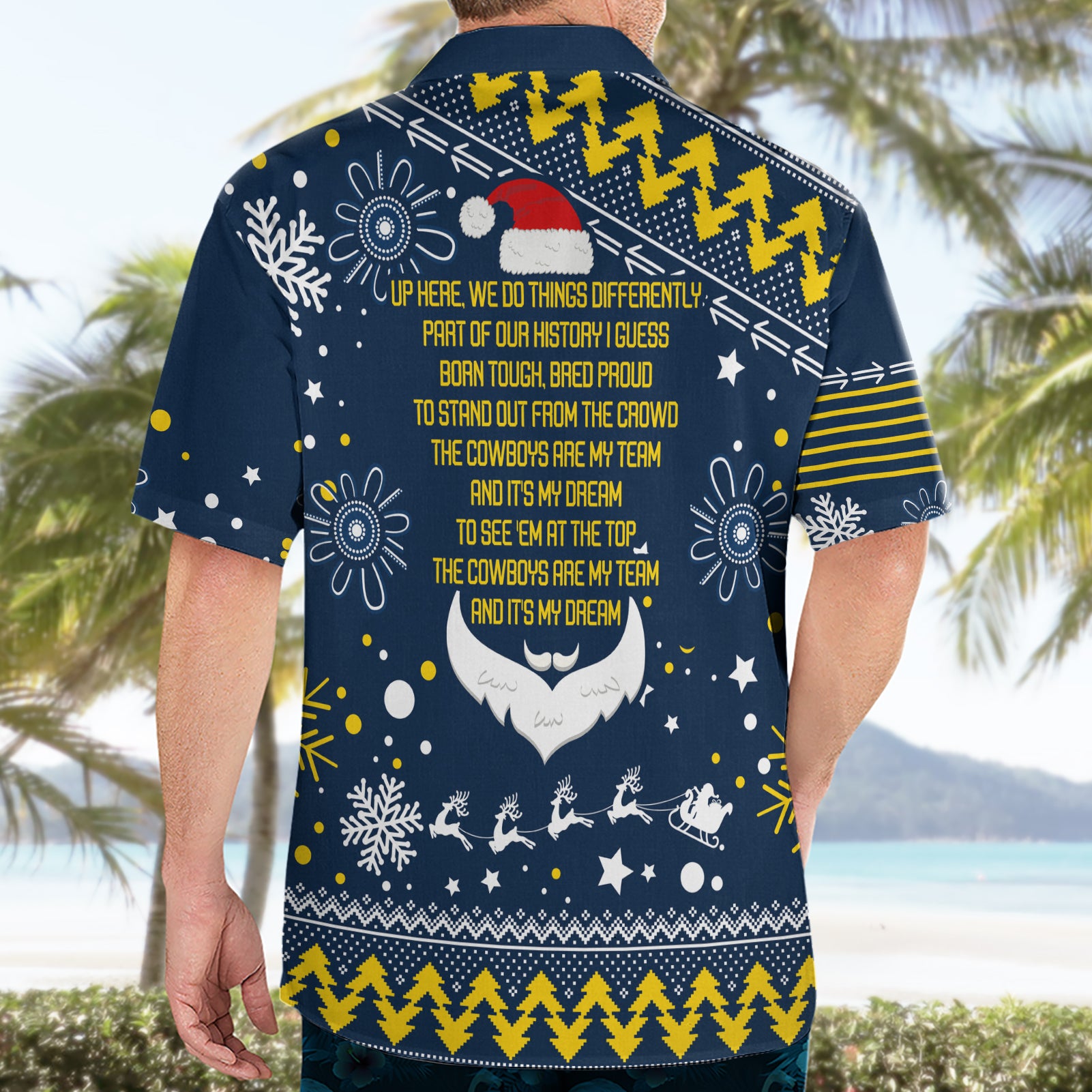Cowboys Rugby Hawaiian Shirt Born Tough Bred Proud Christmas Vibe 2023 - Vibe Hoodie Shop