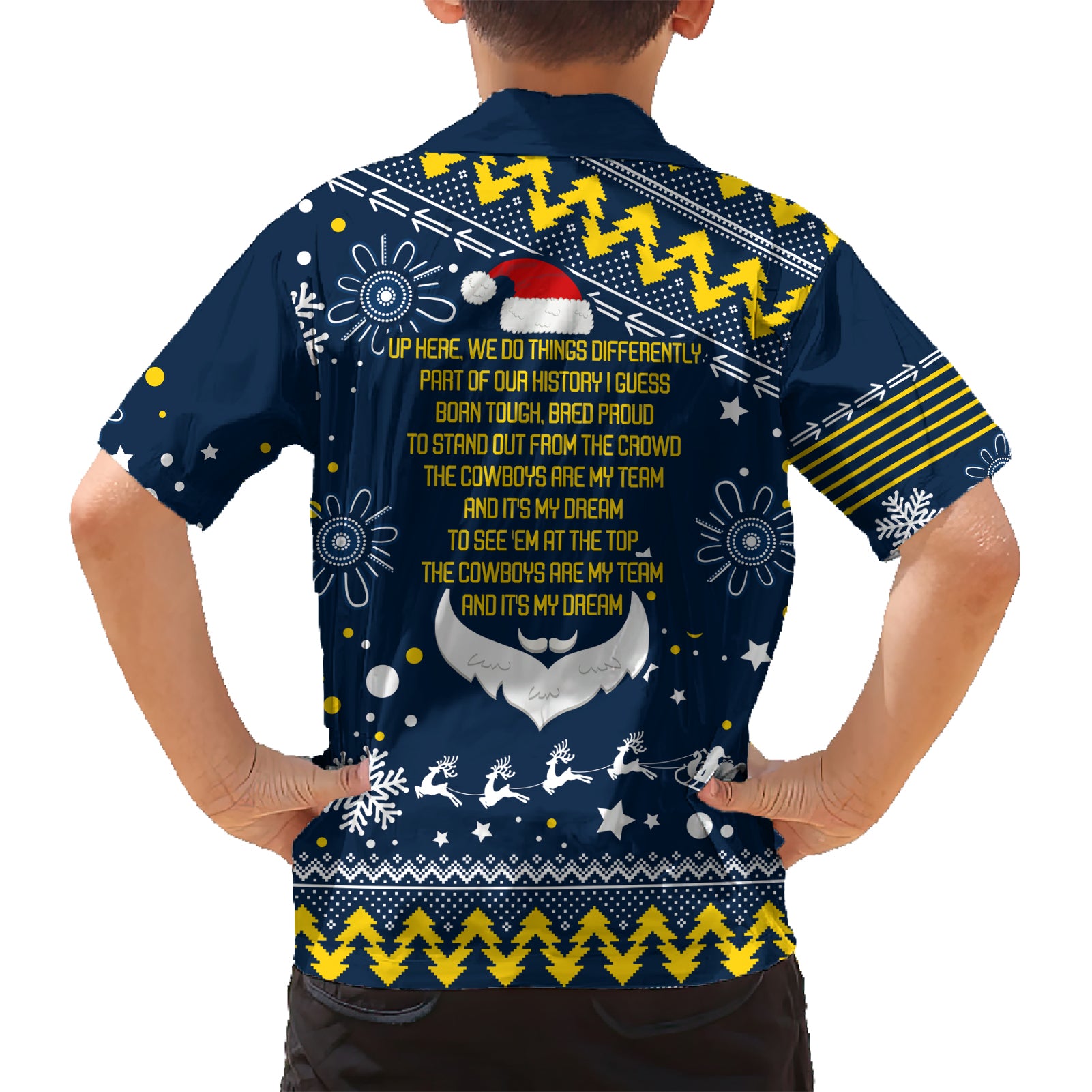 Cowboys Rugby Hawaiian Shirt Born Tough Bred Proud Christmas Vibe 2023 - Vibe Hoodie Shop