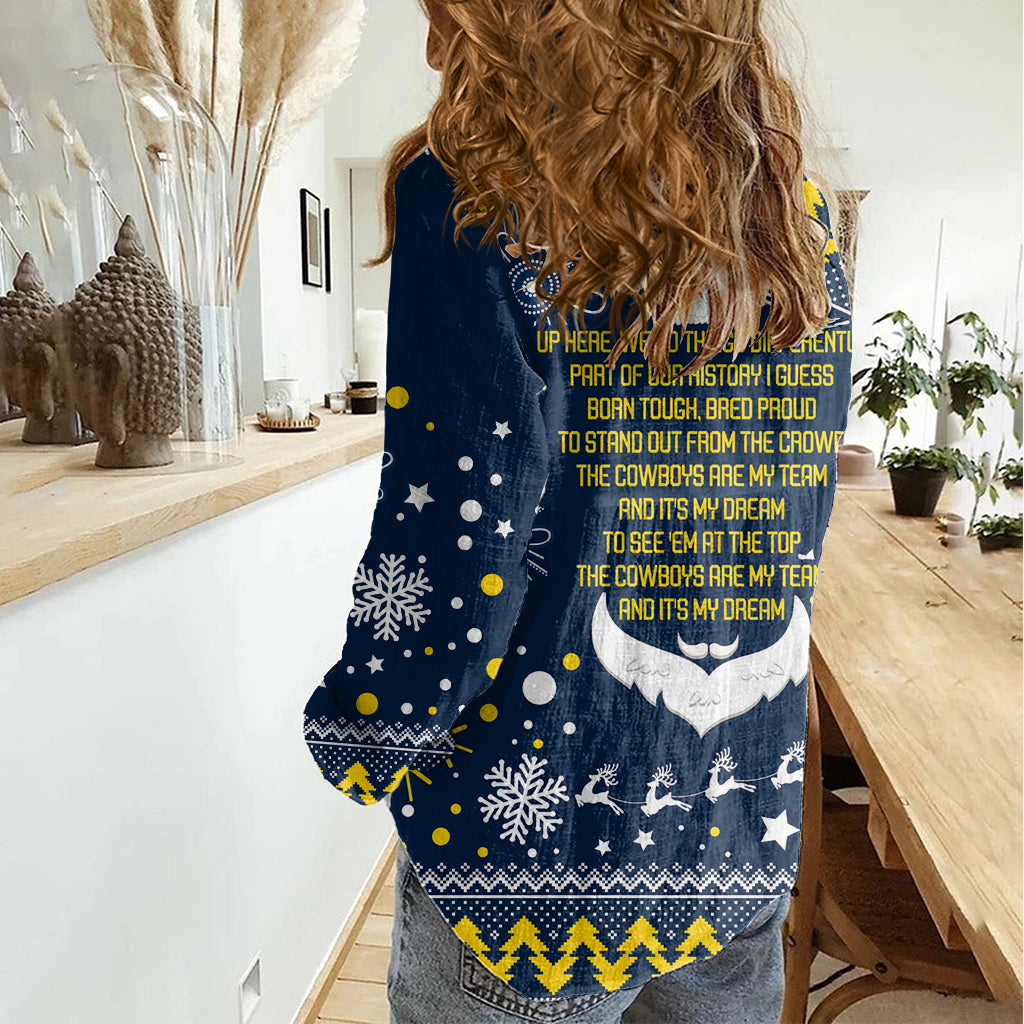 Cowboys Rugby Women Casual Shirt Born Tough Bred Proud Christmas Vibe 2023 - Vibe Hoodie Shop