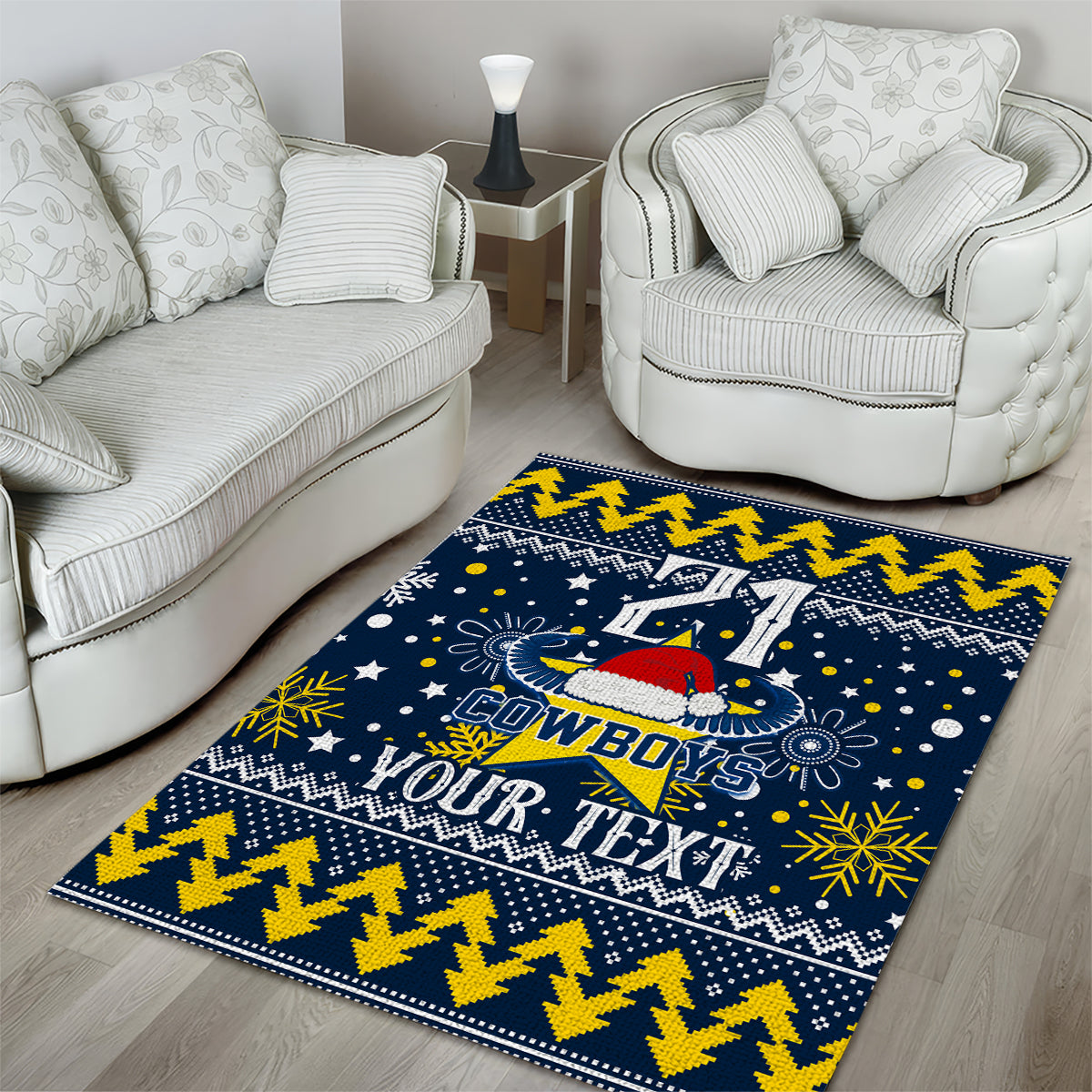 Custom Cowboys Rugby Area Rug Born Tough Bred Proud Christmas Vibe 2023 - Vibe Hoodie Shop