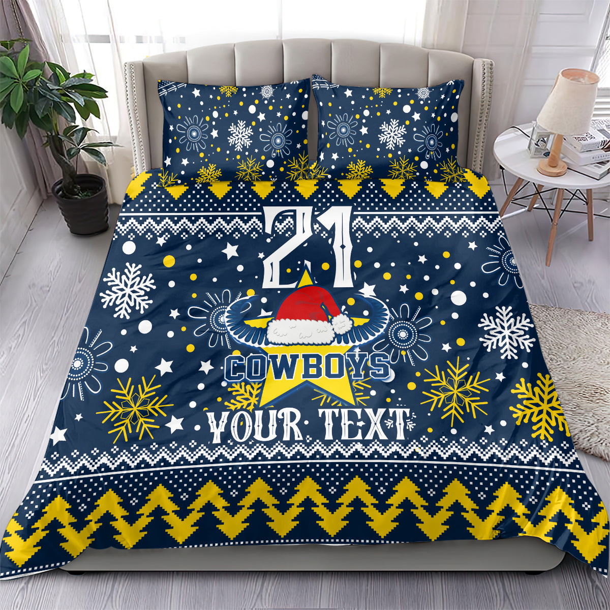 Custom Cowboys Rugby Bedding Set Born Tough Bred Proud Christmas Vibe 2023 - Vibe Hoodie Shop