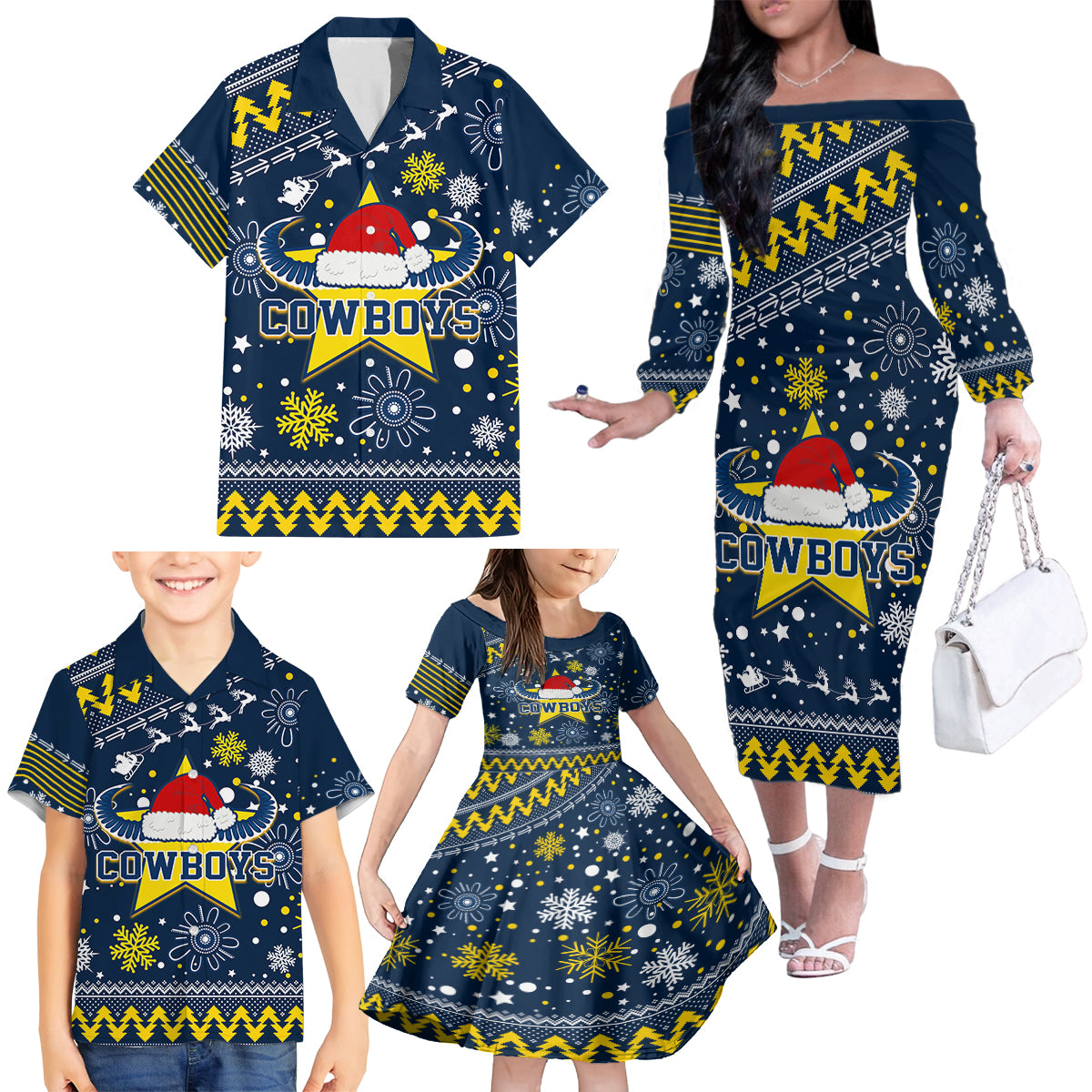 custom-cowboys-rugby-family-matching-off-shoulder-long-sleeve-dress-and-hawaiian-shirt-born-tough-bred-proud-christmas-vibe-2023