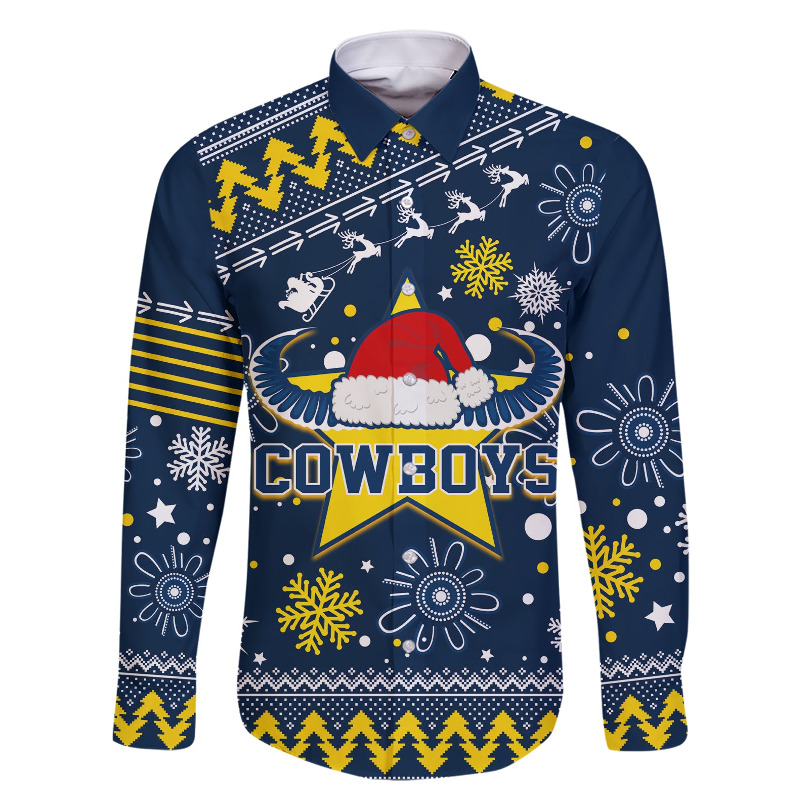 custom-cowboys-rugby-family-matching-short-sleeve-bodycon-dress-and-hawaiian-shirt-born-tough-bred-proud-christmas-vibe-2023