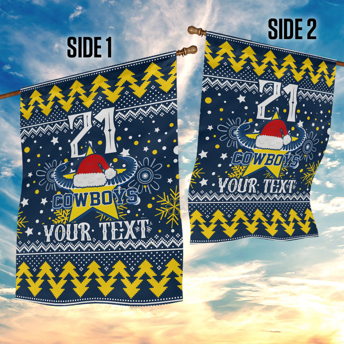 Custom Cowboys Rugby Garden Flag Born Tough Bred Proud Christmas Vibe 2023 - Vibe Hoodie Shop