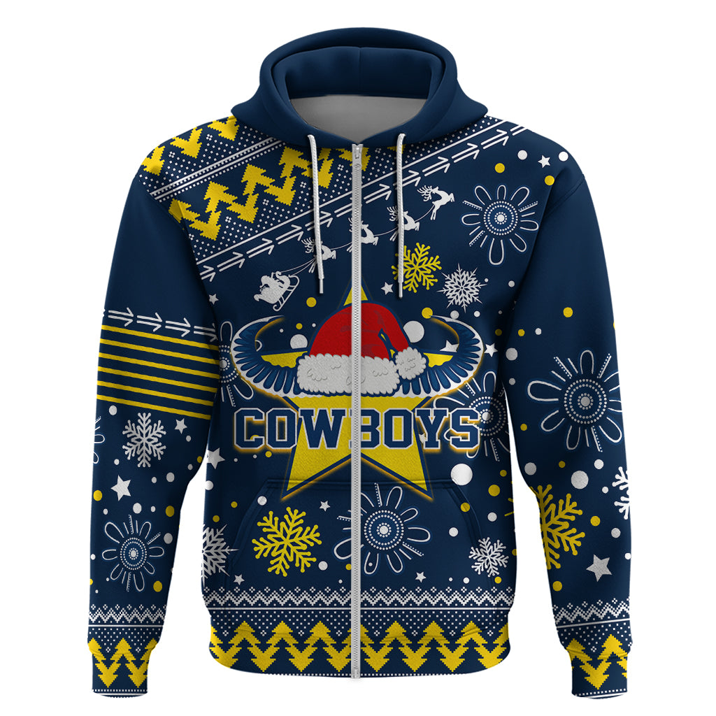 Custom Cowboys Rugby Hoodie Born Tough Bred Proud Christmas Vibe 2023 LT9 - Vibe Hoodie Shop
