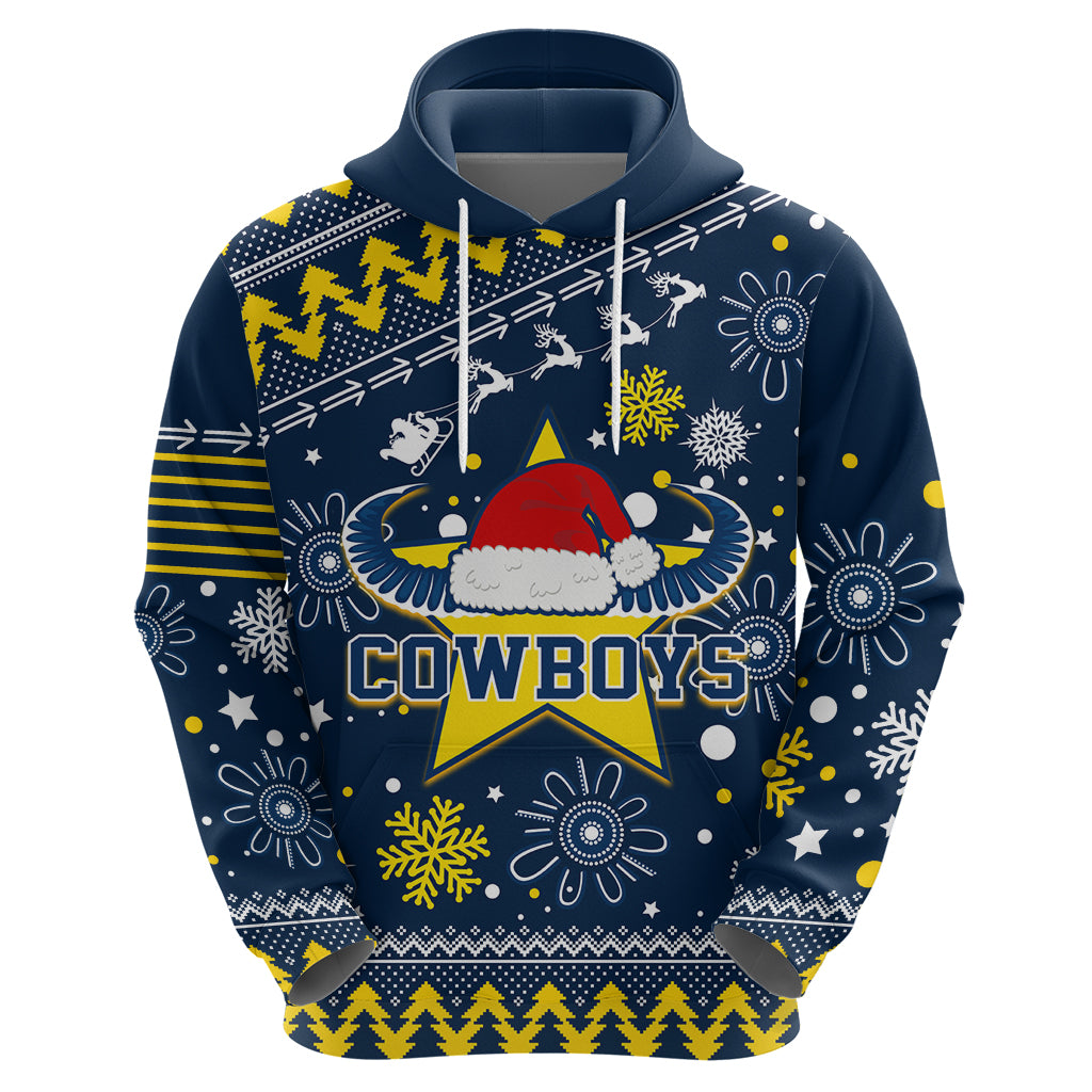 Custom Cowboys Rugby Hoodie Born Tough Bred Proud Christmas Vibe 2023 LT9 - Vibe Hoodie Shop