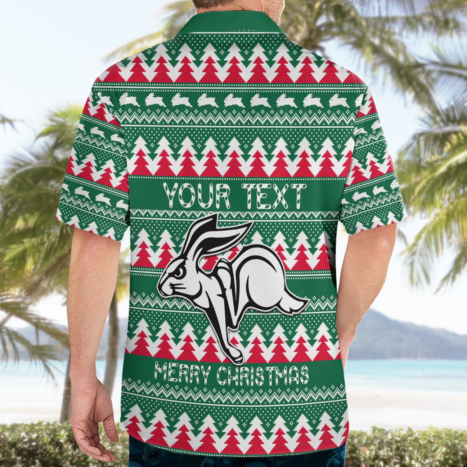Personalised Rabbitohs Rugby Hawaiian Shirt Christmas Simple Vibe 2023 - Vibe Hoodie Shop