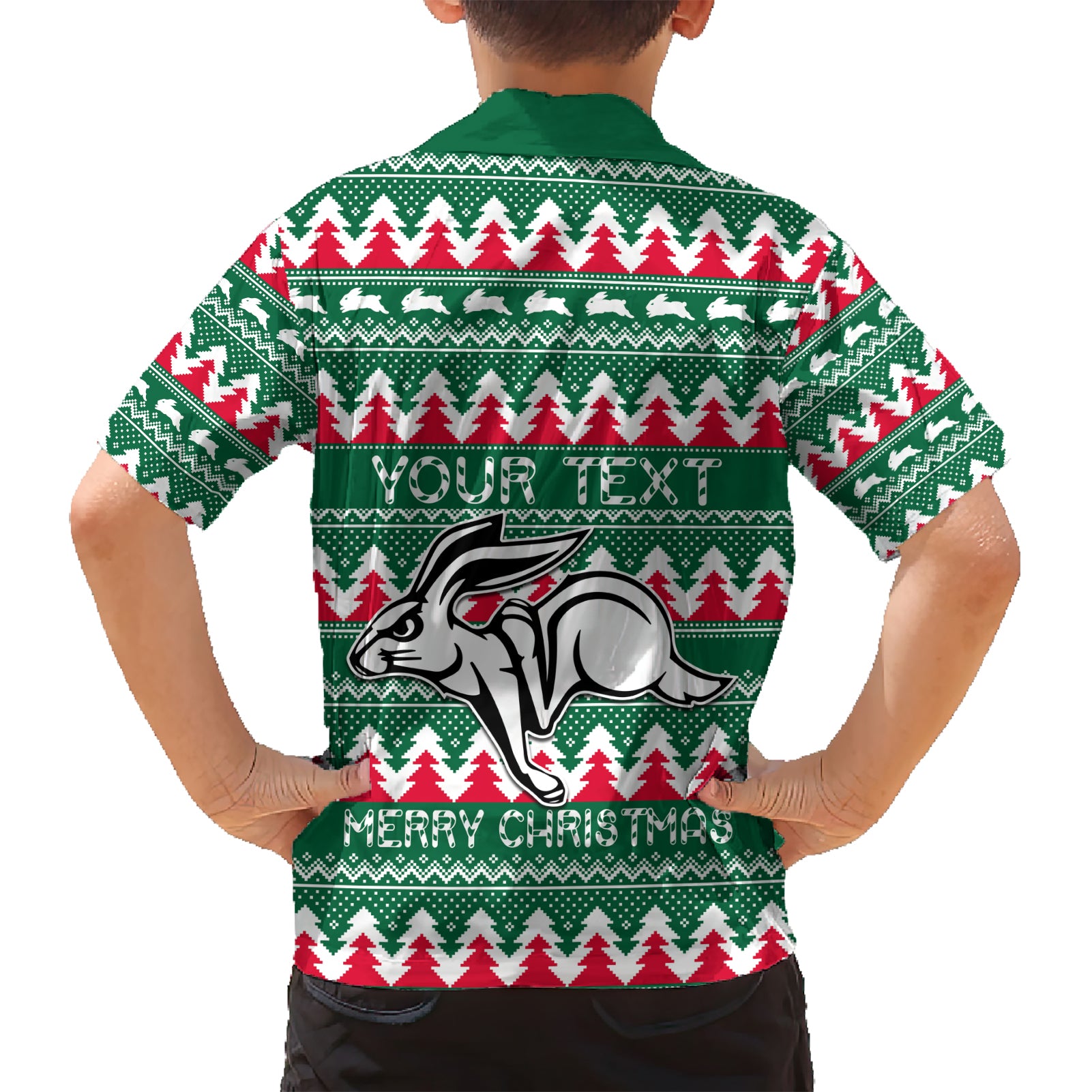 Personalised Rabbitohs Rugby Hawaiian Shirt Christmas Simple Vibe 2023 - Vibe Hoodie Shop