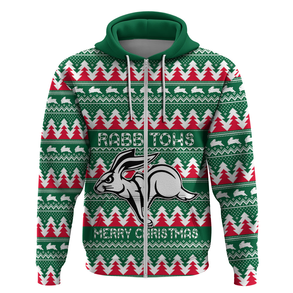 Personalised Rabbitohs Rugby Hoodie Christmas Simple Vibe 2023 LT9 - Vibe Hoodie Shop