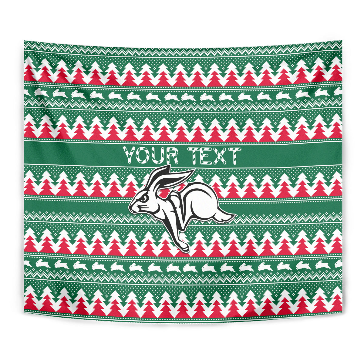 Personalised Rabbitohs Rugby Tapestry Christmas Simple Vibe 2023 - Vibe Hoodie Shop