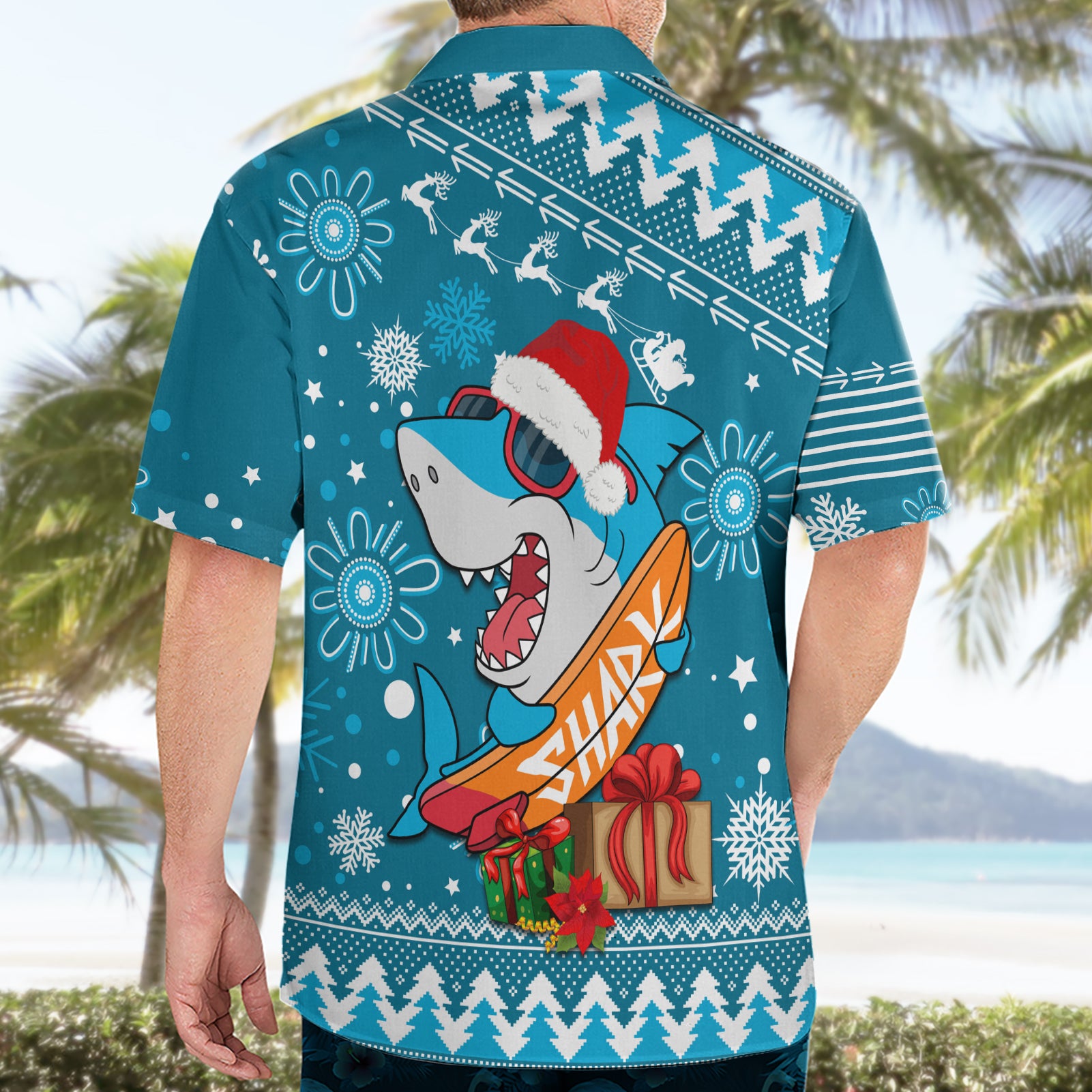 Sharks Rugby Hawaiian Shirt Chirstmas Vibe 2023 - Vibe Hoodie Shop