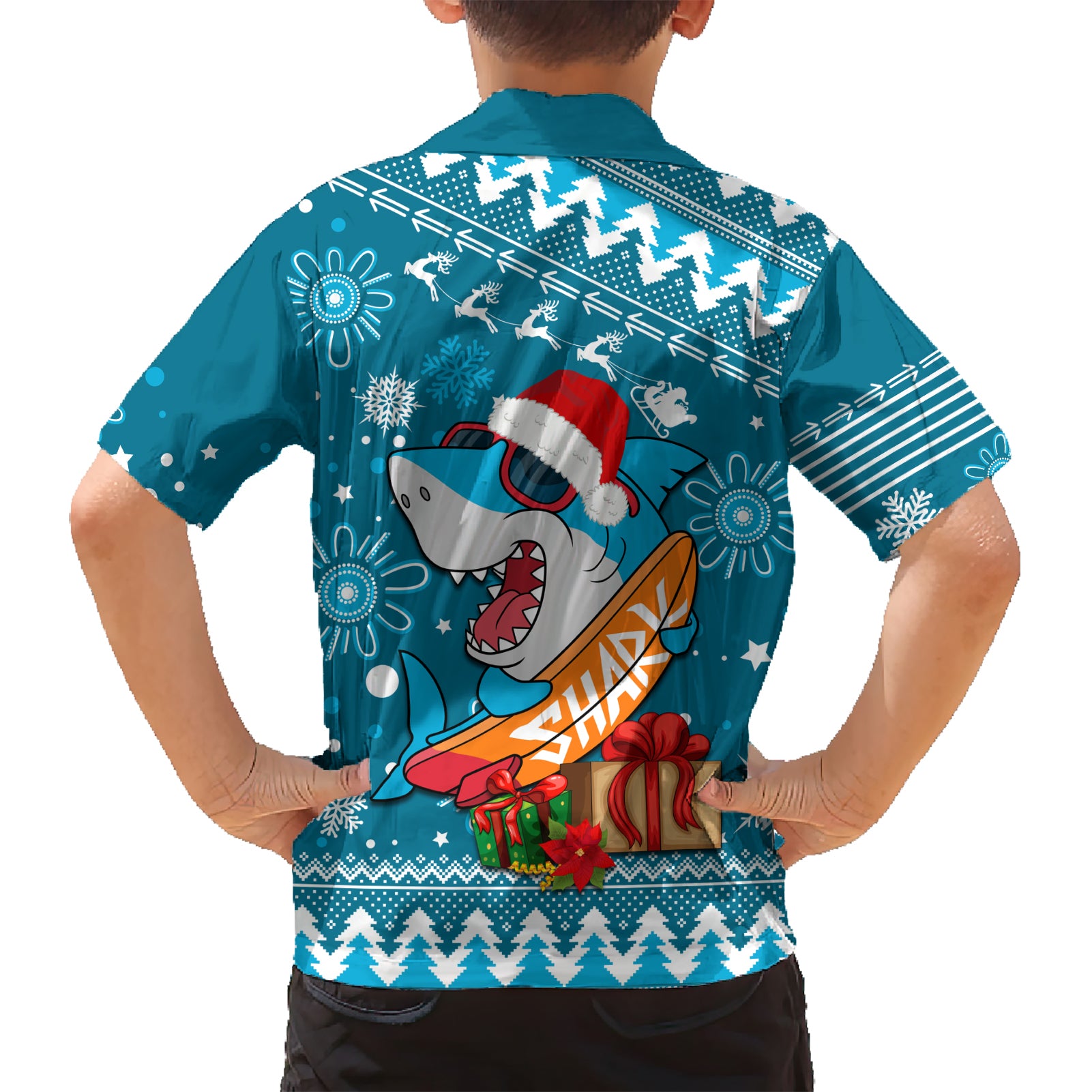 Sharks Rugby Hawaiian Shirt Chirstmas Vibe 2023 - Vibe Hoodie Shop
