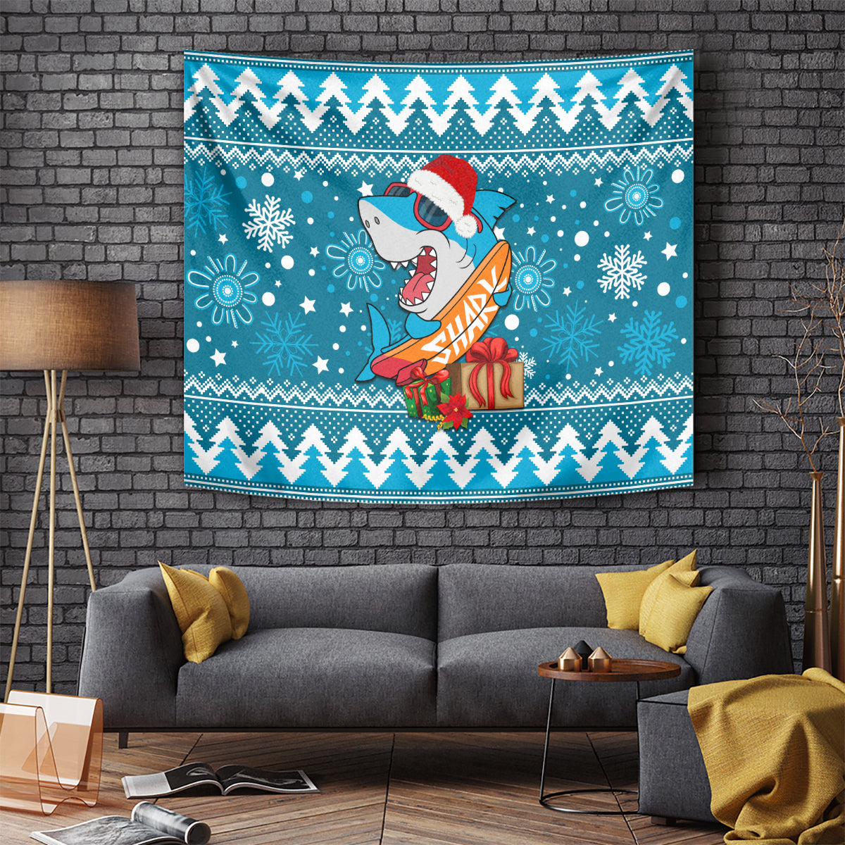 Sharks Rugby Tapestry Chirstmas Vibe 2023 - Vibe Hoodie Shop