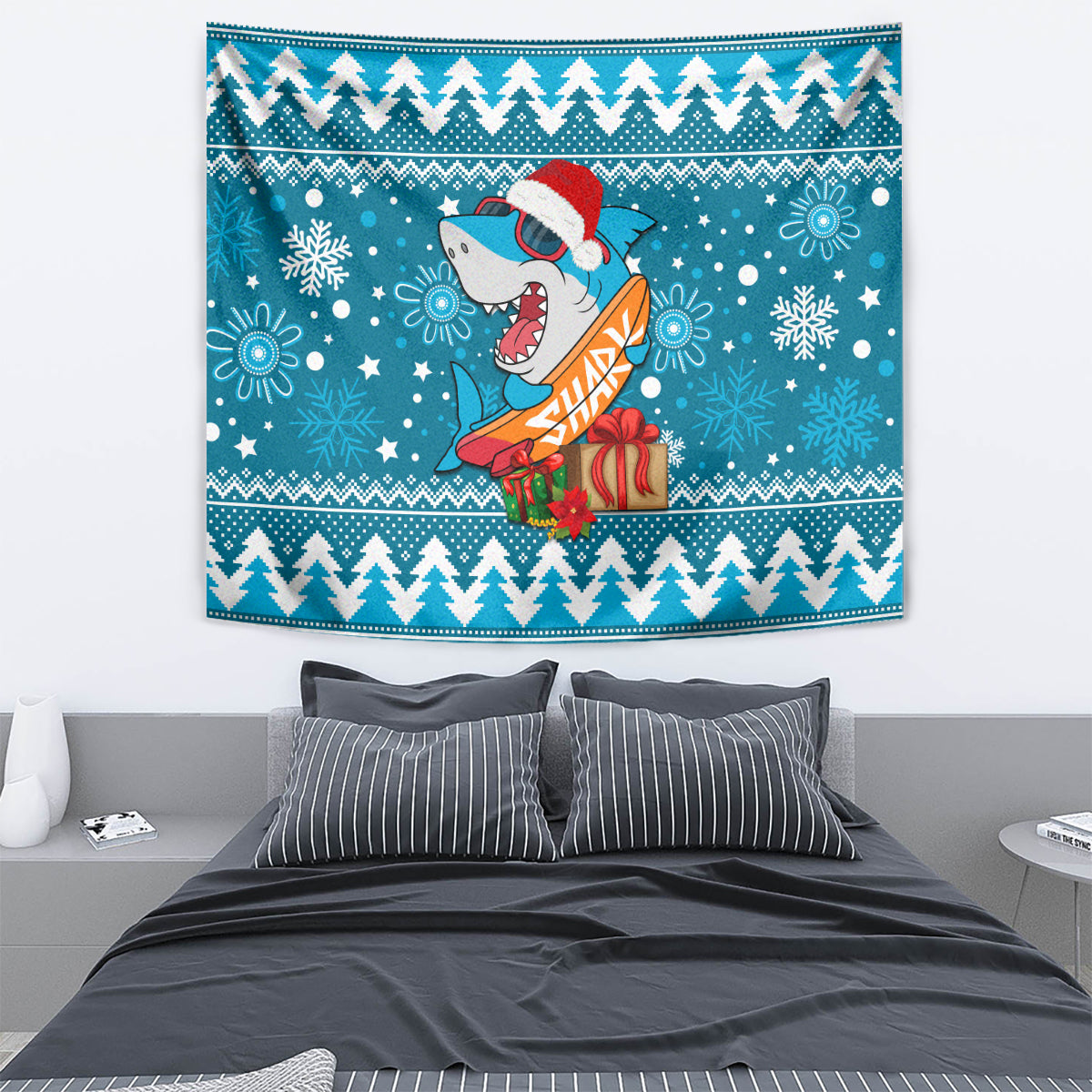 Sharks Rugby Tapestry Chirstmas Vibe 2023 - Vibe Hoodie Shop