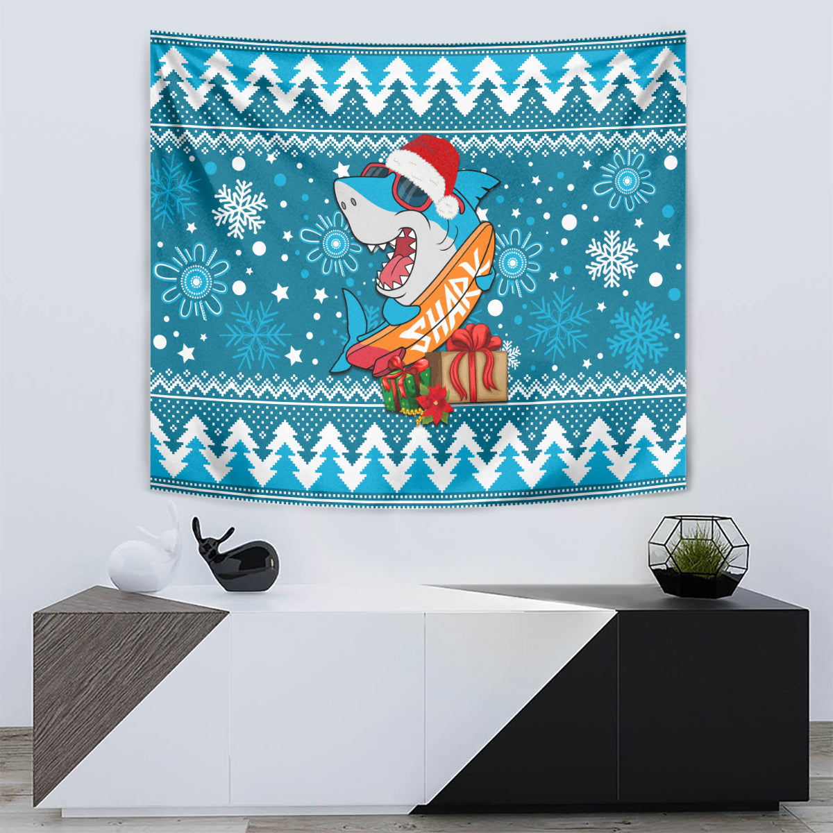 Sharks Rugby Tapestry Chirstmas Vibe 2023 - Vibe Hoodie Shop