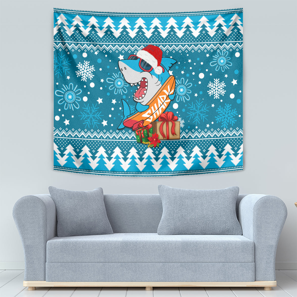 Sharks Rugby Tapestry Chirstmas Vibe 2023 - Vibe Hoodie Shop