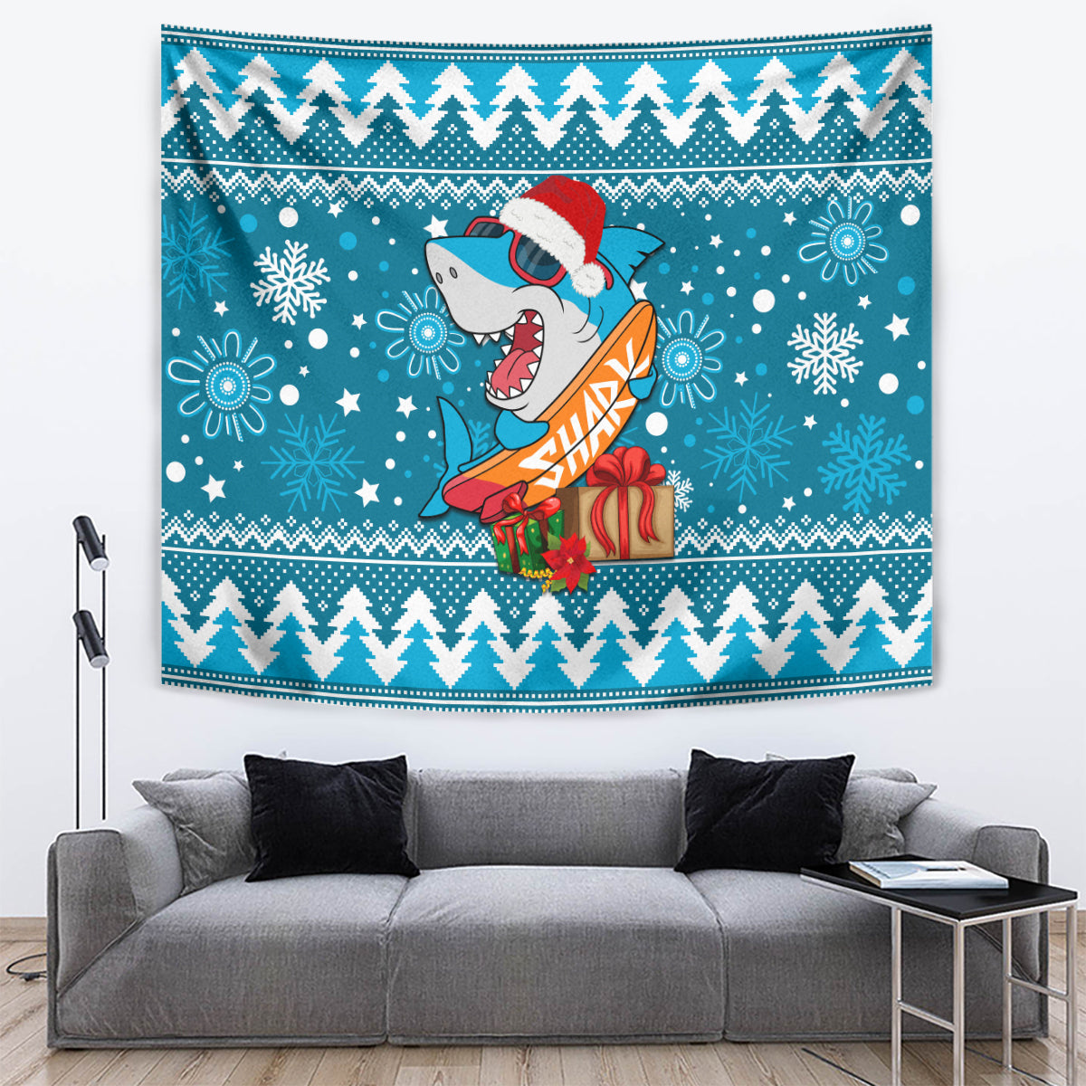 Sharks Rugby Tapestry Chirstmas Vibe 2023 - Vibe Hoodie Shop