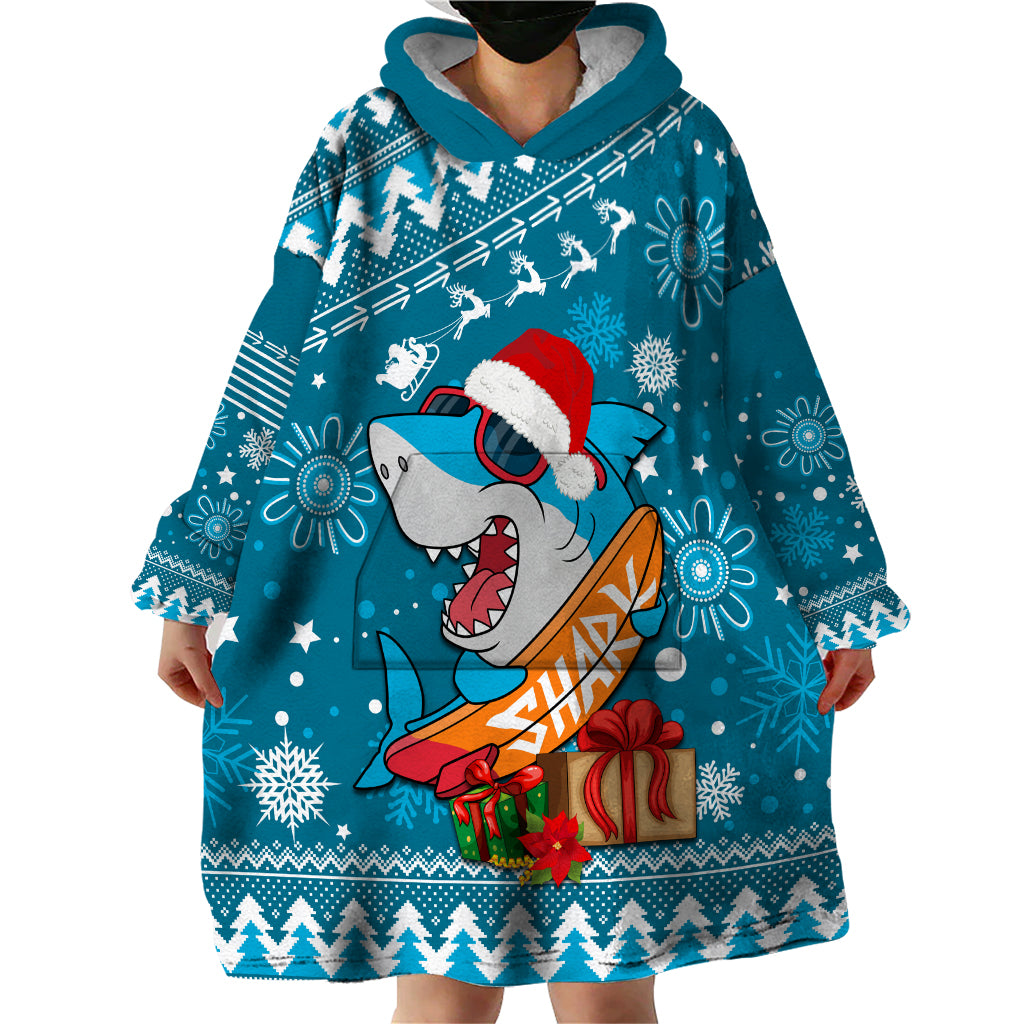 Sharks Rugby Wearable Blanket Hoodie Chirstmas Vibe 2023 - Vibe Hoodie Shop