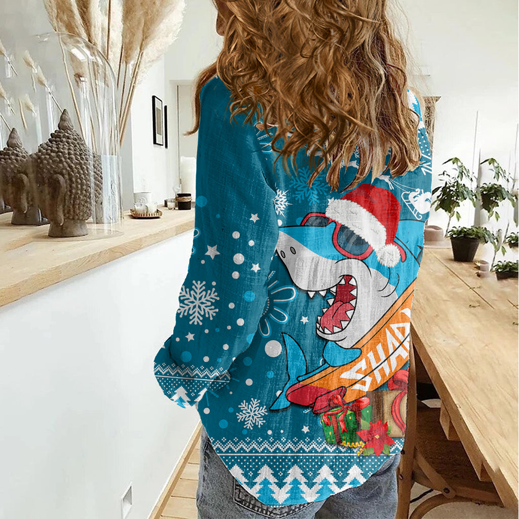 Sharks Rugby Women Casual Shirt Chirstmas Vibe 2023 - Vibe Hoodie Shop