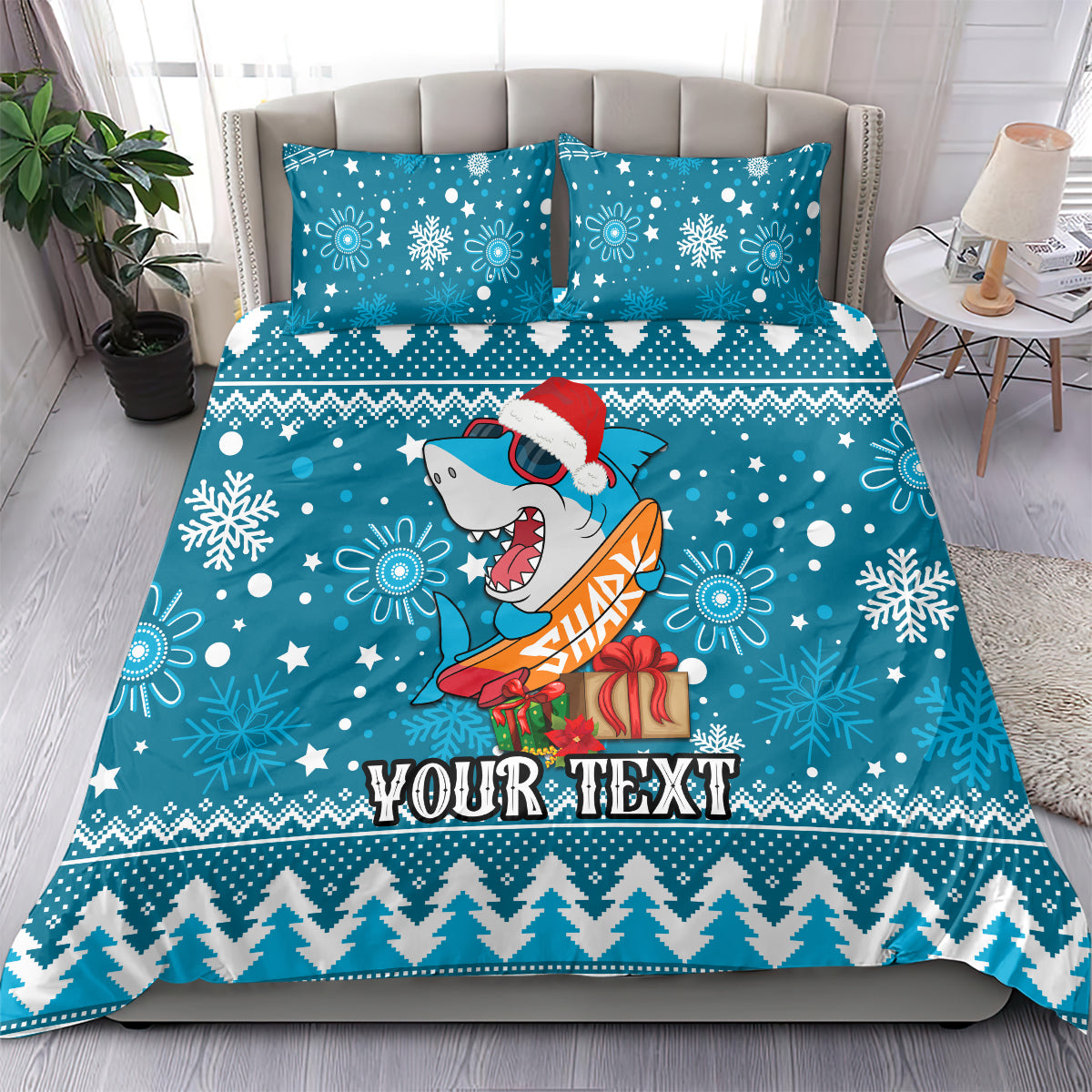 Custom Sharks Rugby Bedding Set Chirstmas Vibe 2023 - Vibe Hoodie Shop