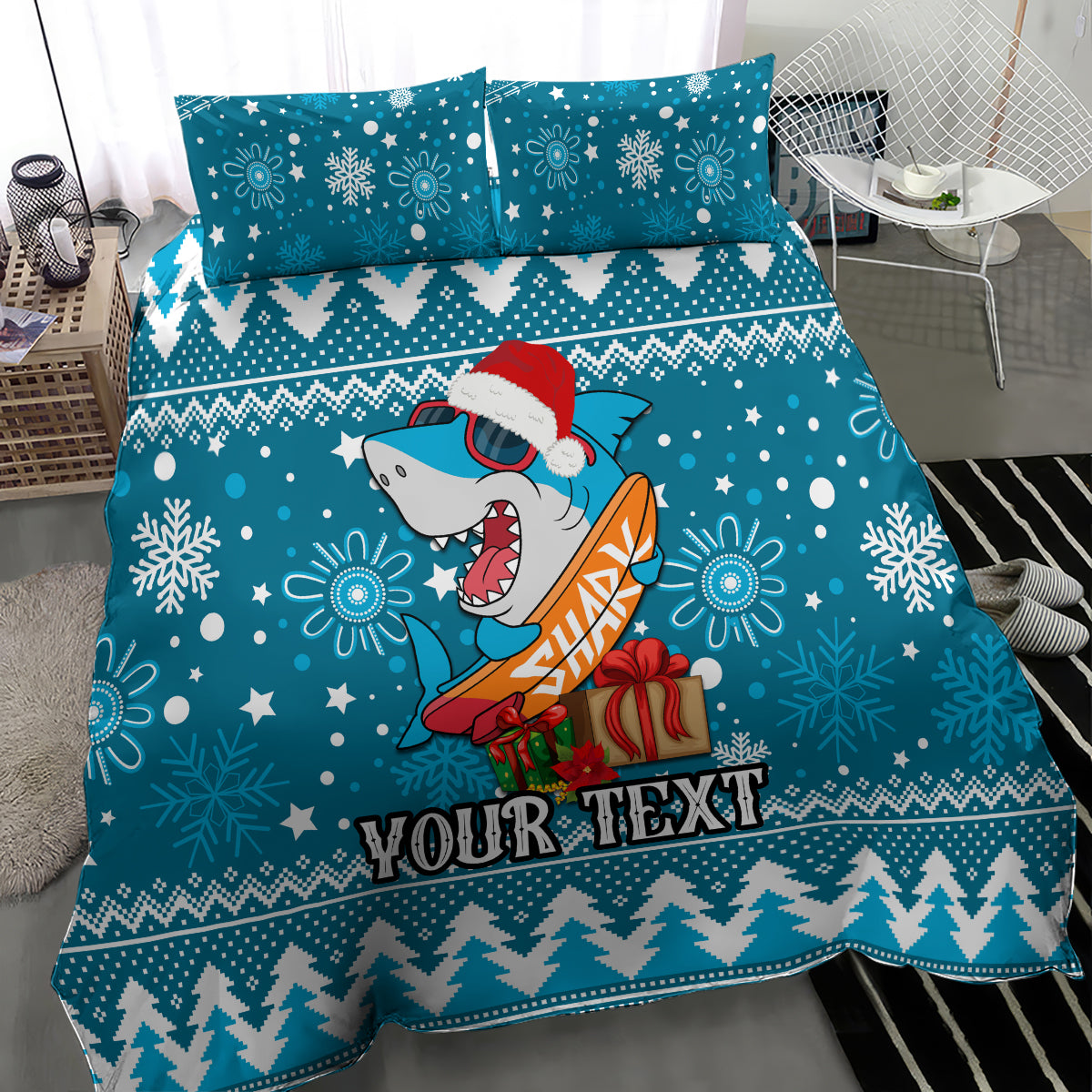 Custom Sharks Rugby Bedding Set Chirstmas Vibe 2023 - Vibe Hoodie Shop