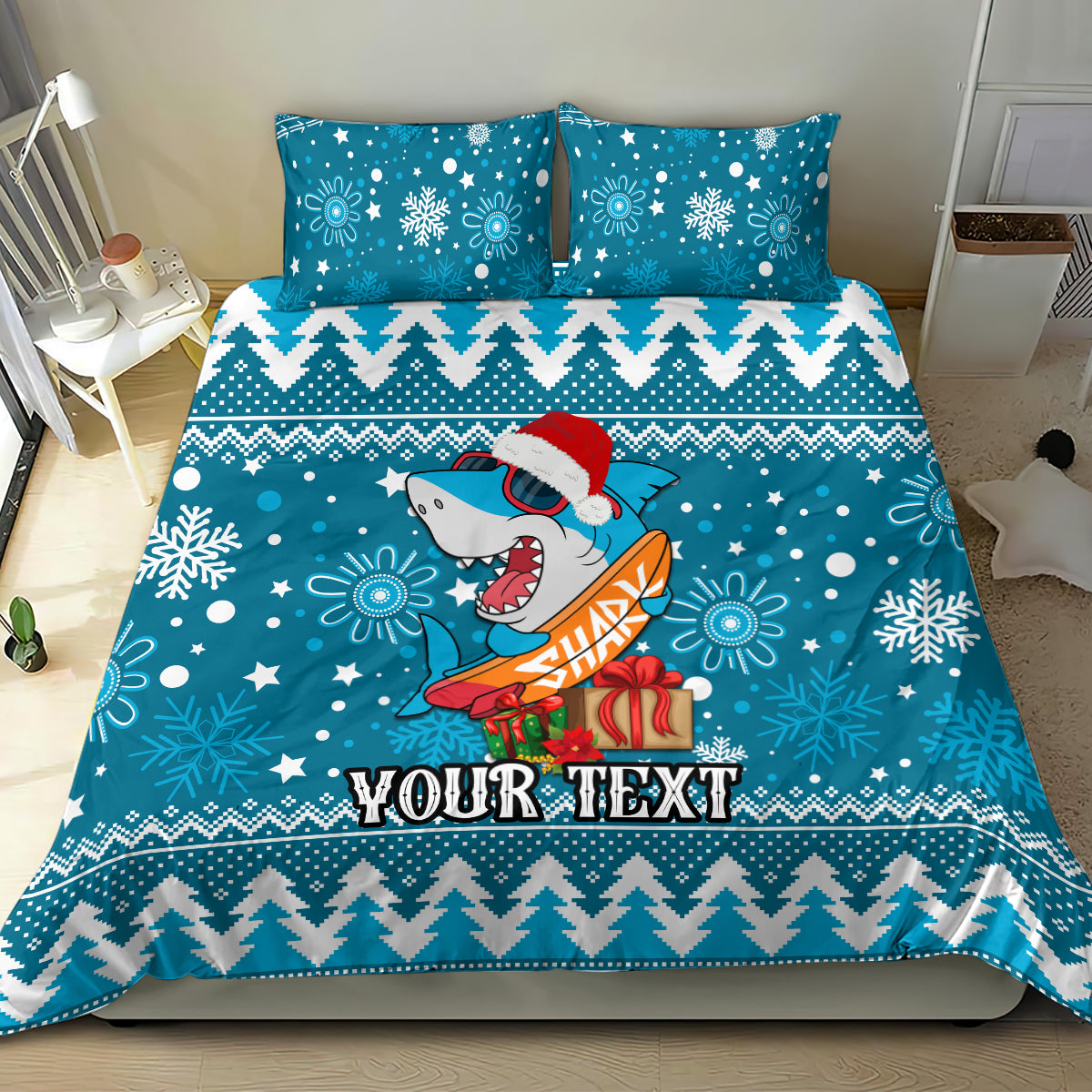 Custom Sharks Rugby Bedding Set Chirstmas Vibe 2023 - Vibe Hoodie Shop