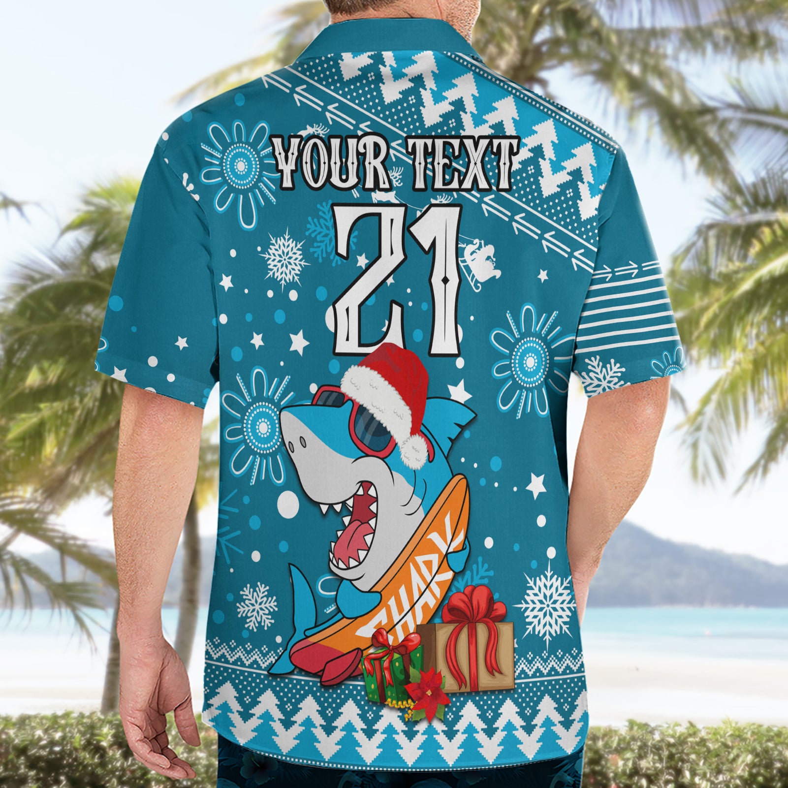 Custom Sharks Rugby Hawaiian Shirt Chirstmas Vibe 2023 - Vibe Hoodie Shop