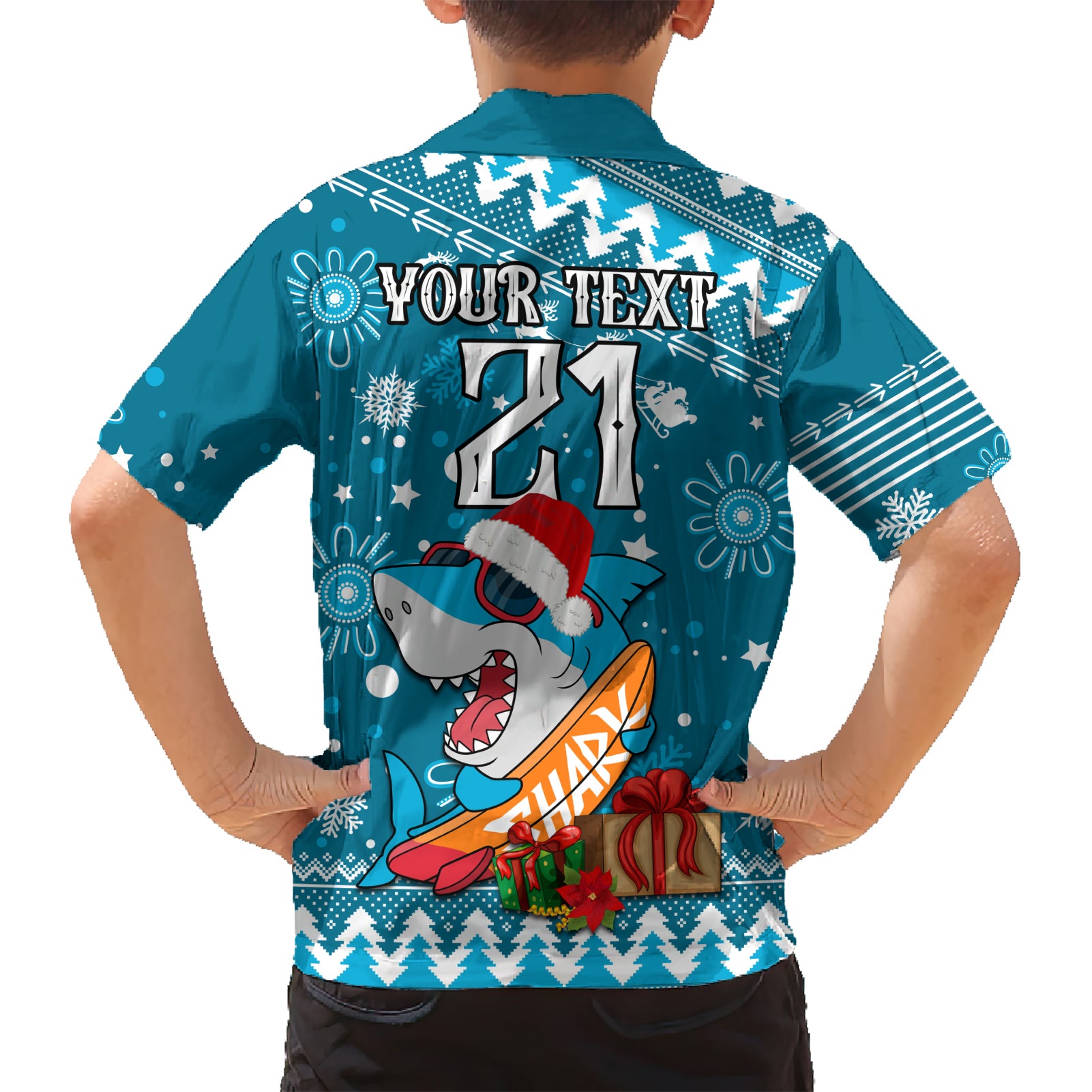 Custom Sharks Rugby Hawaiian Shirt Chirstmas Vibe 2023 - Vibe Hoodie Shop