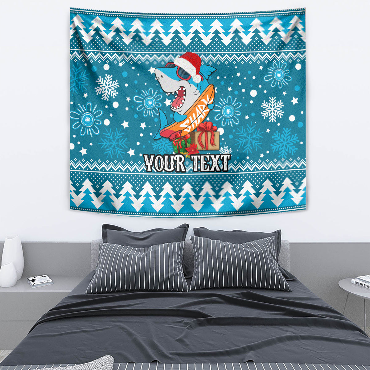 Custom Sharks Rugby Tapestry Chirstmas Vibe 2023 - Vibe Hoodie Shop