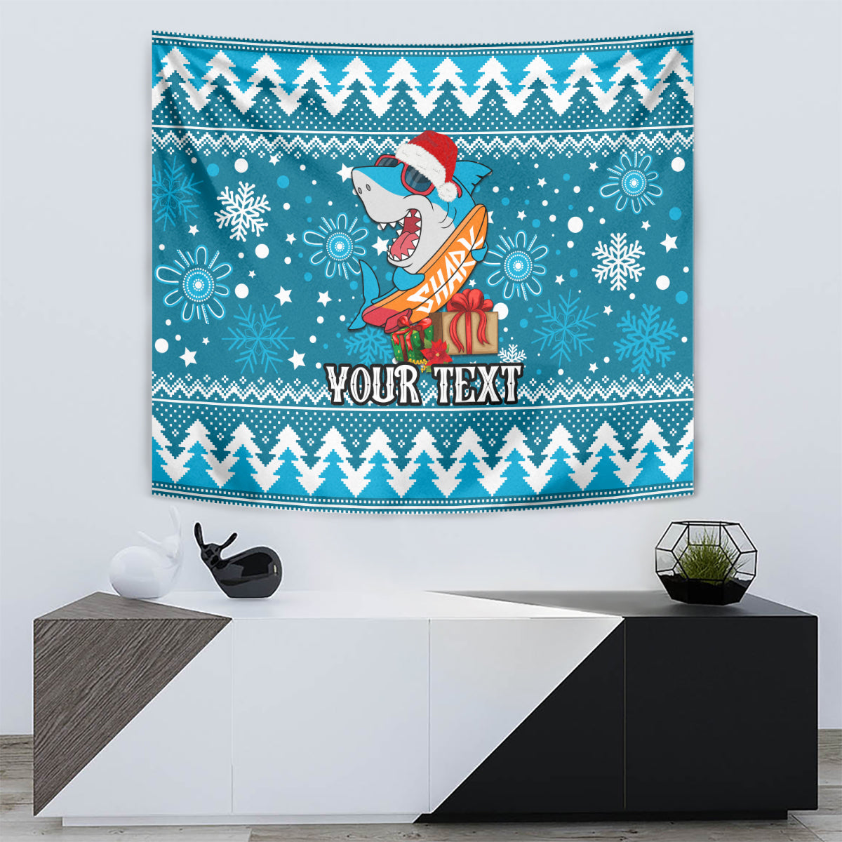 Custom Sharks Rugby Tapestry Chirstmas Vibe 2023 - Vibe Hoodie Shop