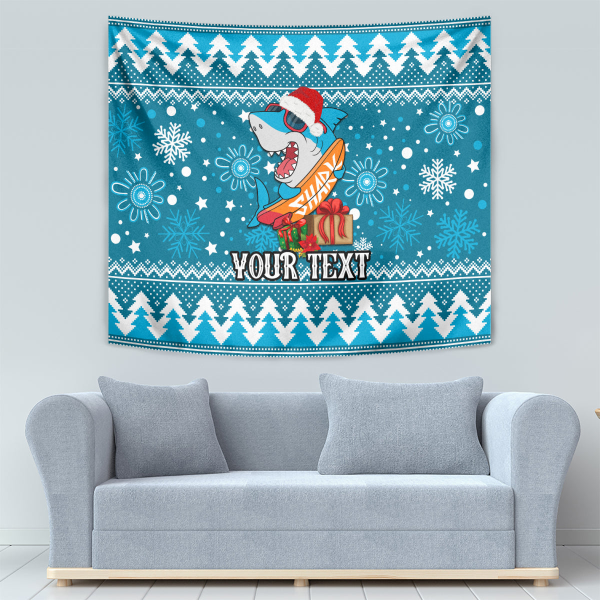 Custom Sharks Rugby Tapestry Chirstmas Vibe 2023 - Vibe Hoodie Shop