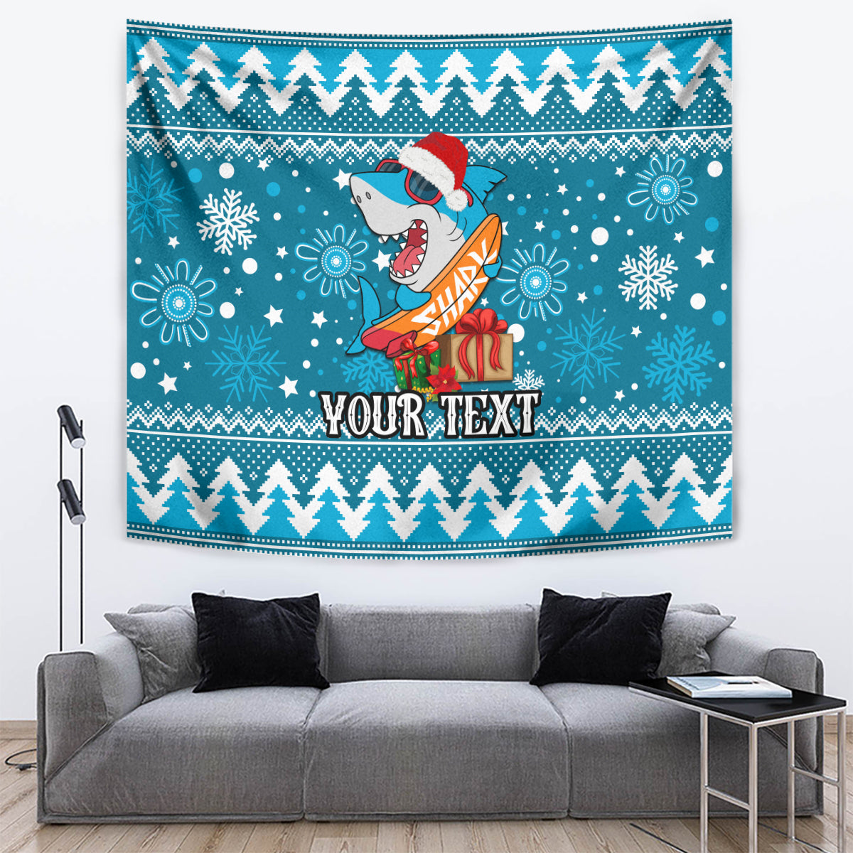 Custom Sharks Rugby Tapestry Chirstmas Vibe 2023 - Vibe Hoodie Shop