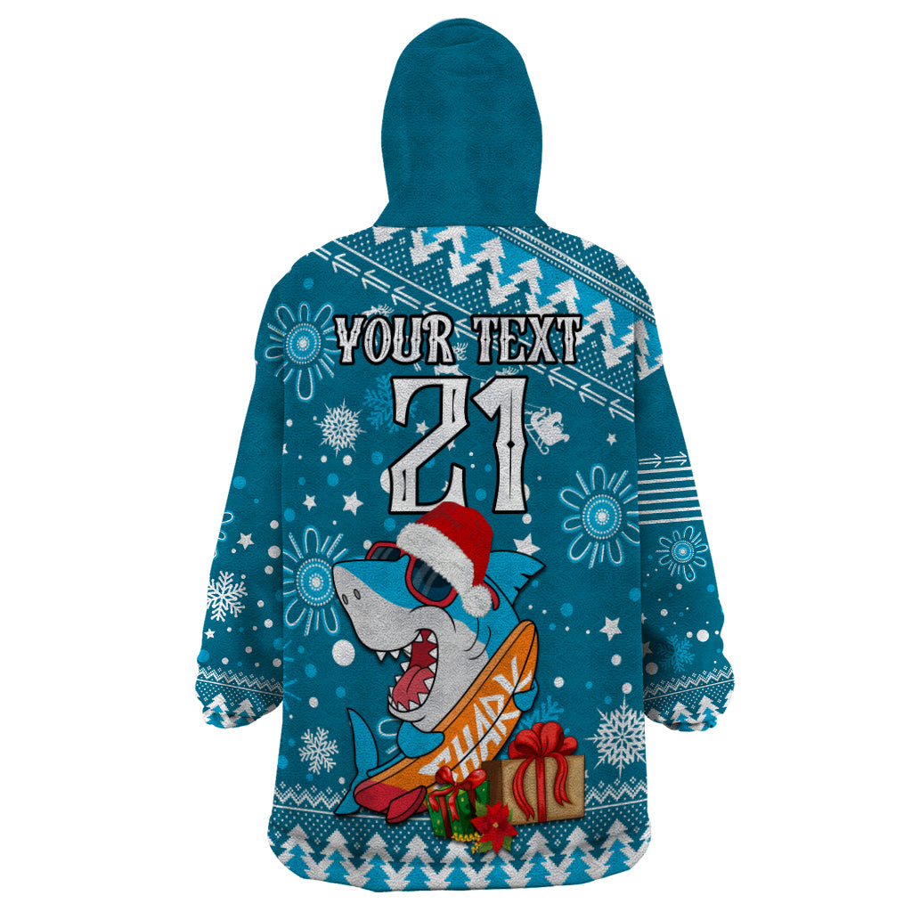 Custom Sharks Rugby Wearable Blanket Hoodie Chirstmas Vibe 2023 - Vibe Hoodie Shop