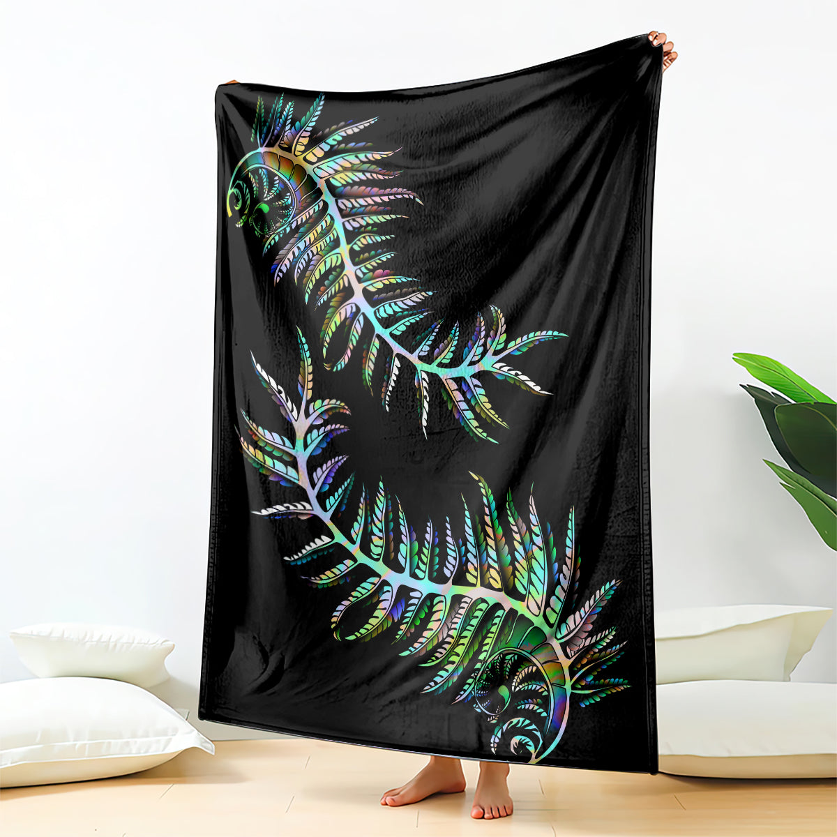 New Zealand Blanket Aotearoa Silver Fern Mixed Papua Shell Green Vibe - Vibe Hoodie Shop