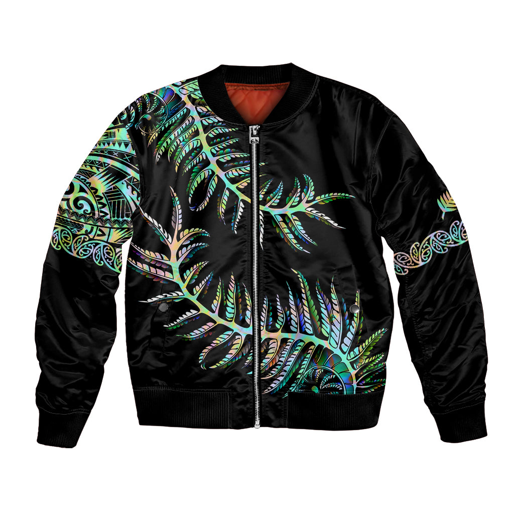 New Zealand Bomber Jacket Aotearoa Silver Fern Mixed Papua Shell Green Vibe - Vibe Hoodie Shop