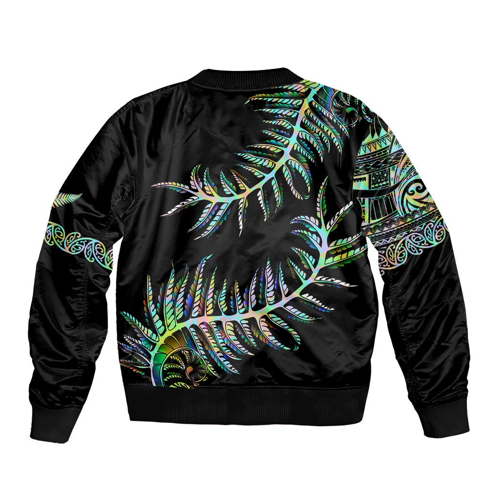 New Zealand Bomber Jacket Aotearoa Silver Fern Mixed Papua Shell Green Vibe - Vibe Hoodie Shop